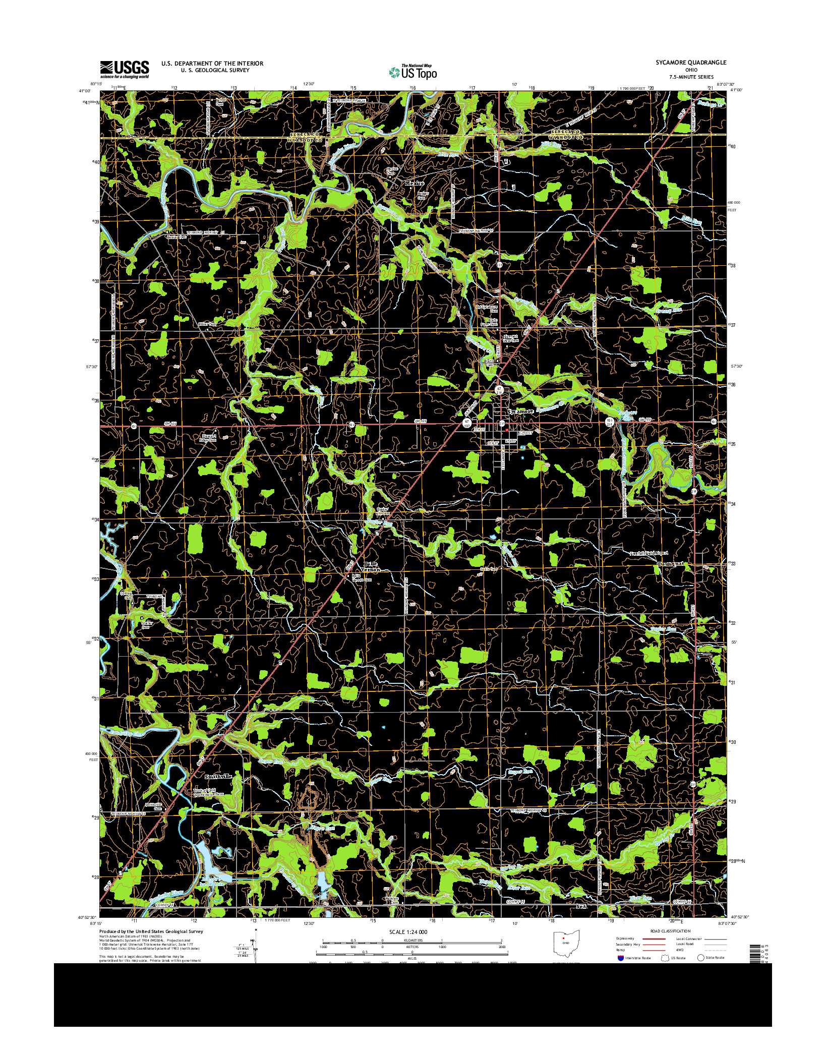 USGS US TOPO 7.5-MINUTE MAP FOR SYCAMORE, OH 2013