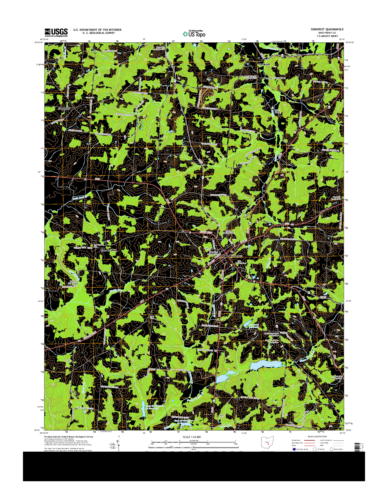 USGS US TOPO 7.5-MINUTE MAP FOR SOMERSET, OH 2013