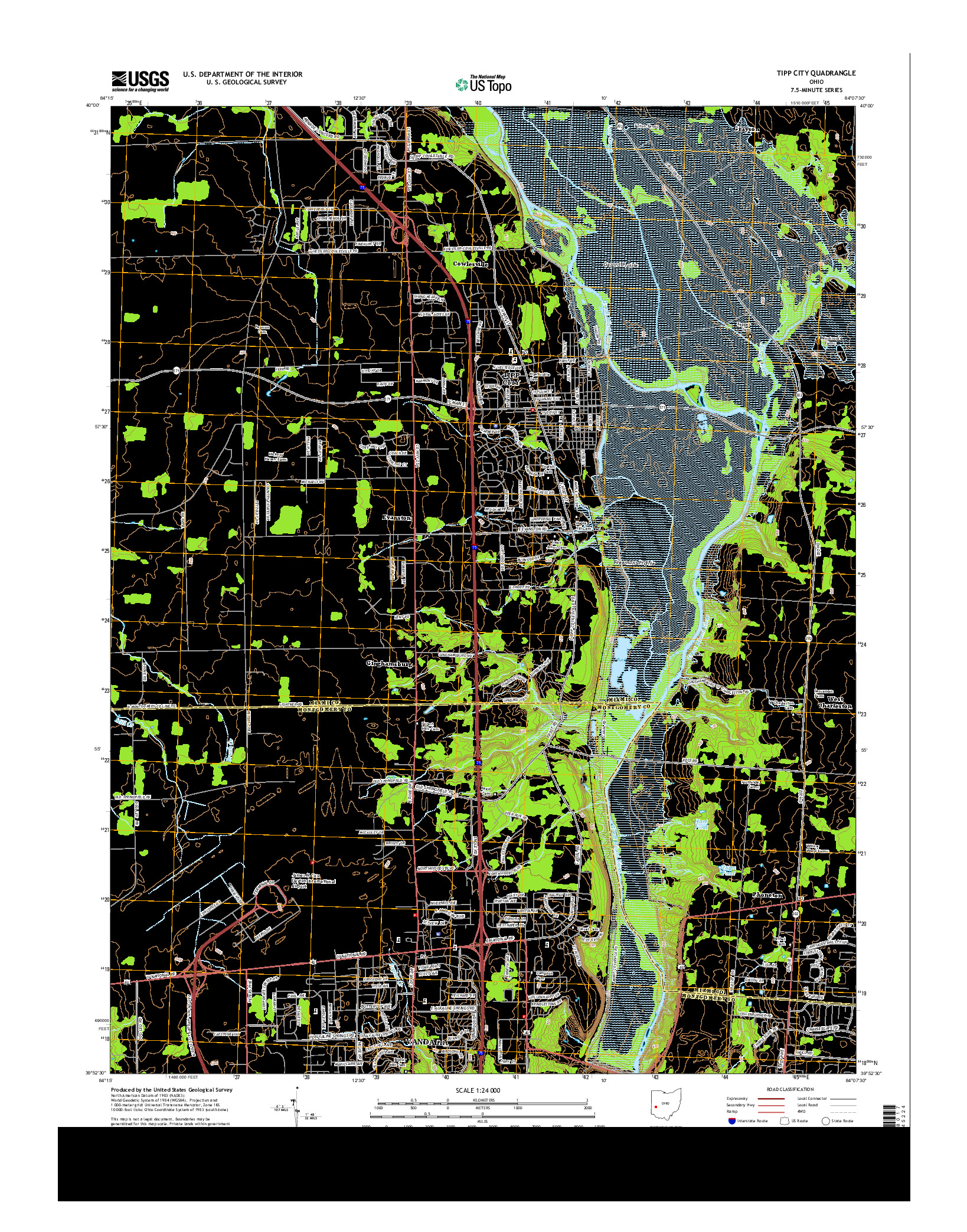USGS US TOPO 7.5-MINUTE MAP FOR TIPP CITY, OH 2013