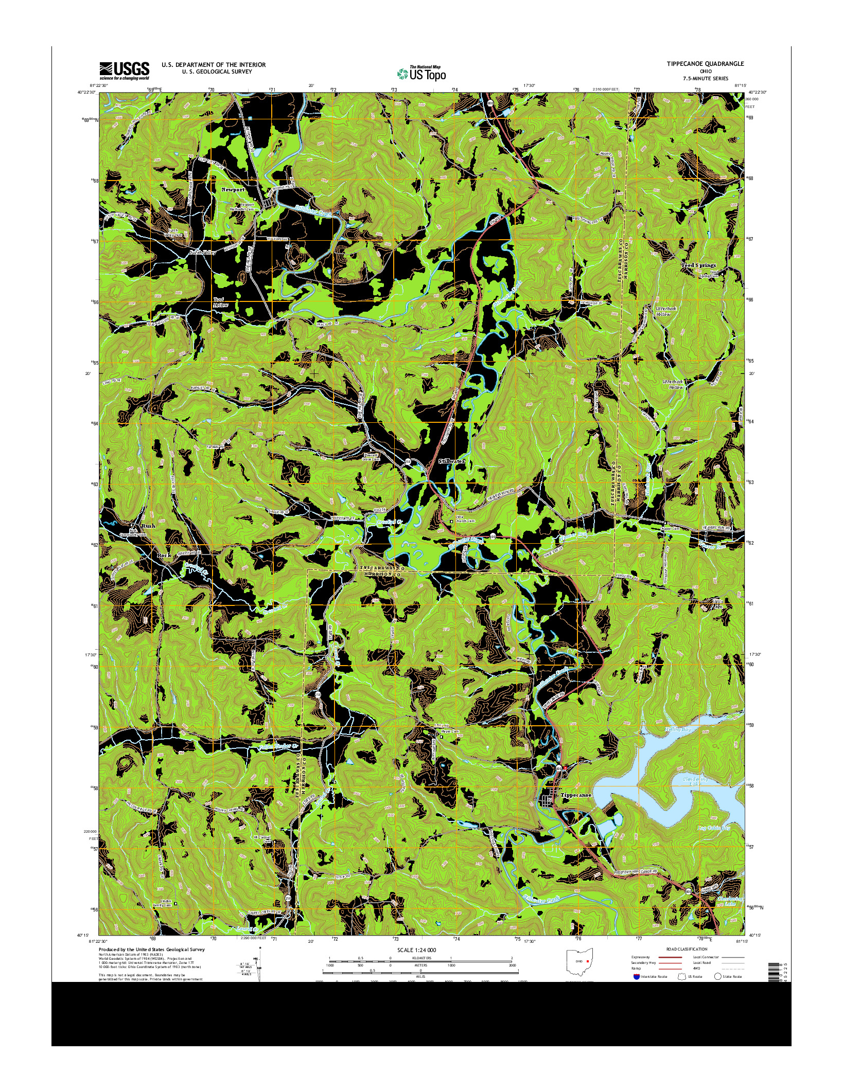 USGS US TOPO 7.5-MINUTE MAP FOR TIPPECANOE, OH 2013