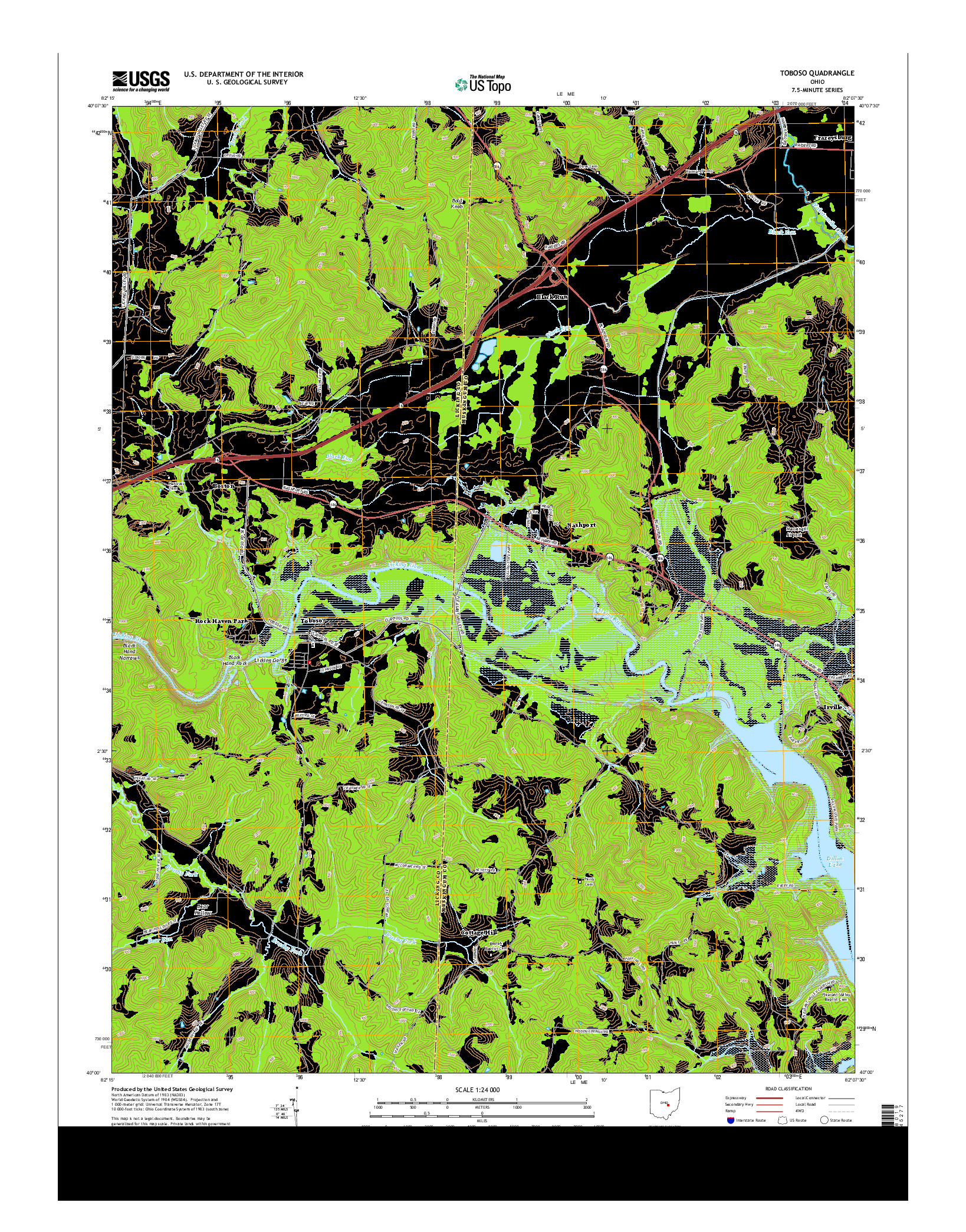 USGS US TOPO 7.5-MINUTE MAP FOR TOBOSO, OH 2013