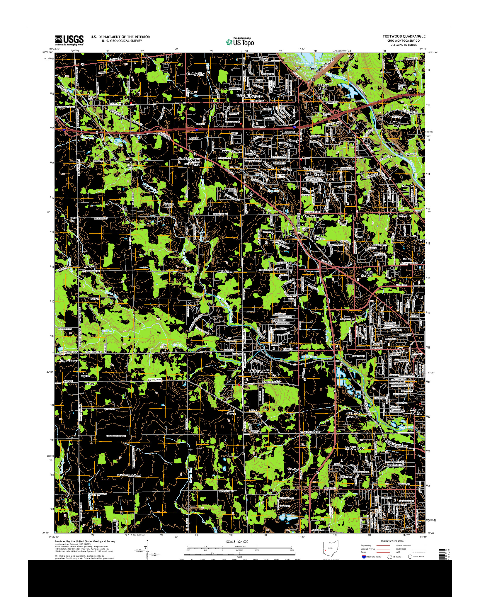 USGS US TOPO 7.5-MINUTE MAP FOR TROTWOOD, OH 2013