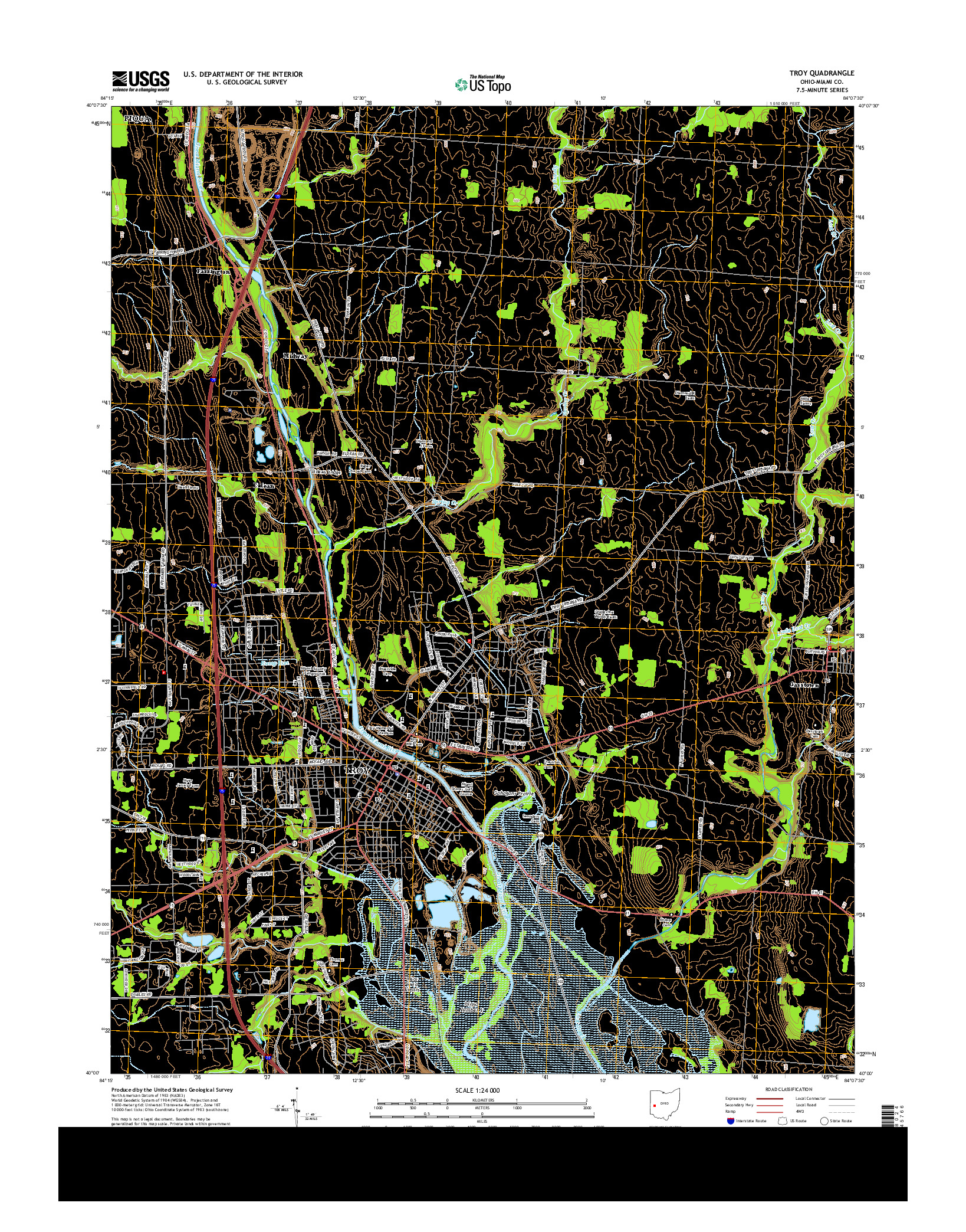 USGS US TOPO 7.5-MINUTE MAP FOR TROY, OH 2013