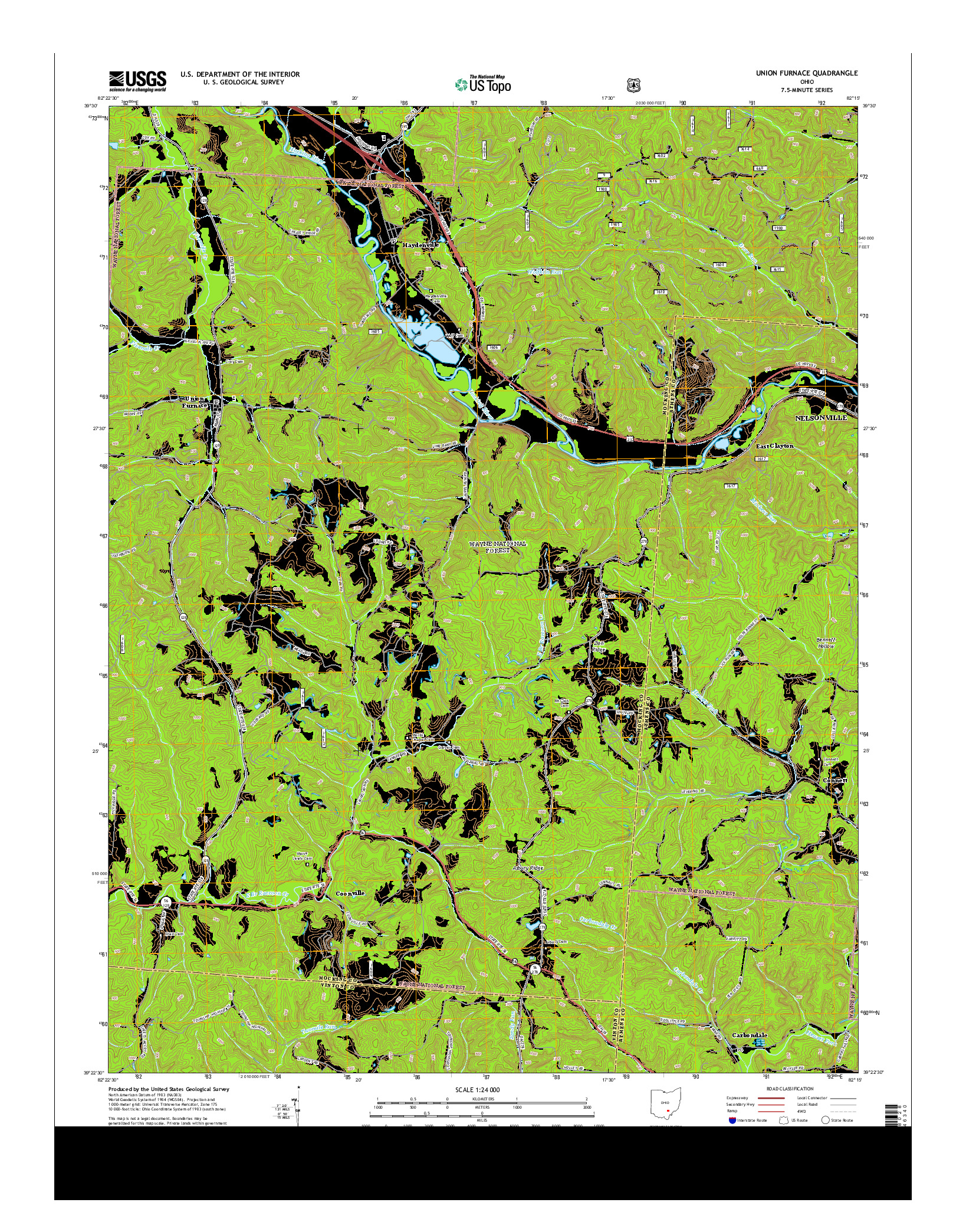 USGS US TOPO 7.5-MINUTE MAP FOR UNION FURNACE, OH 2013