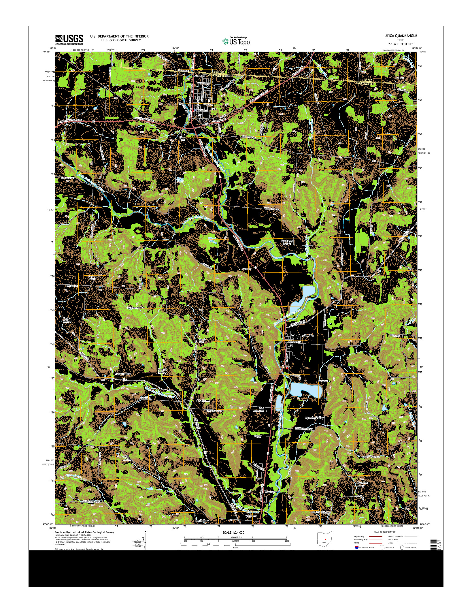 USGS US TOPO 7.5-MINUTE MAP FOR UTICA, OH 2013