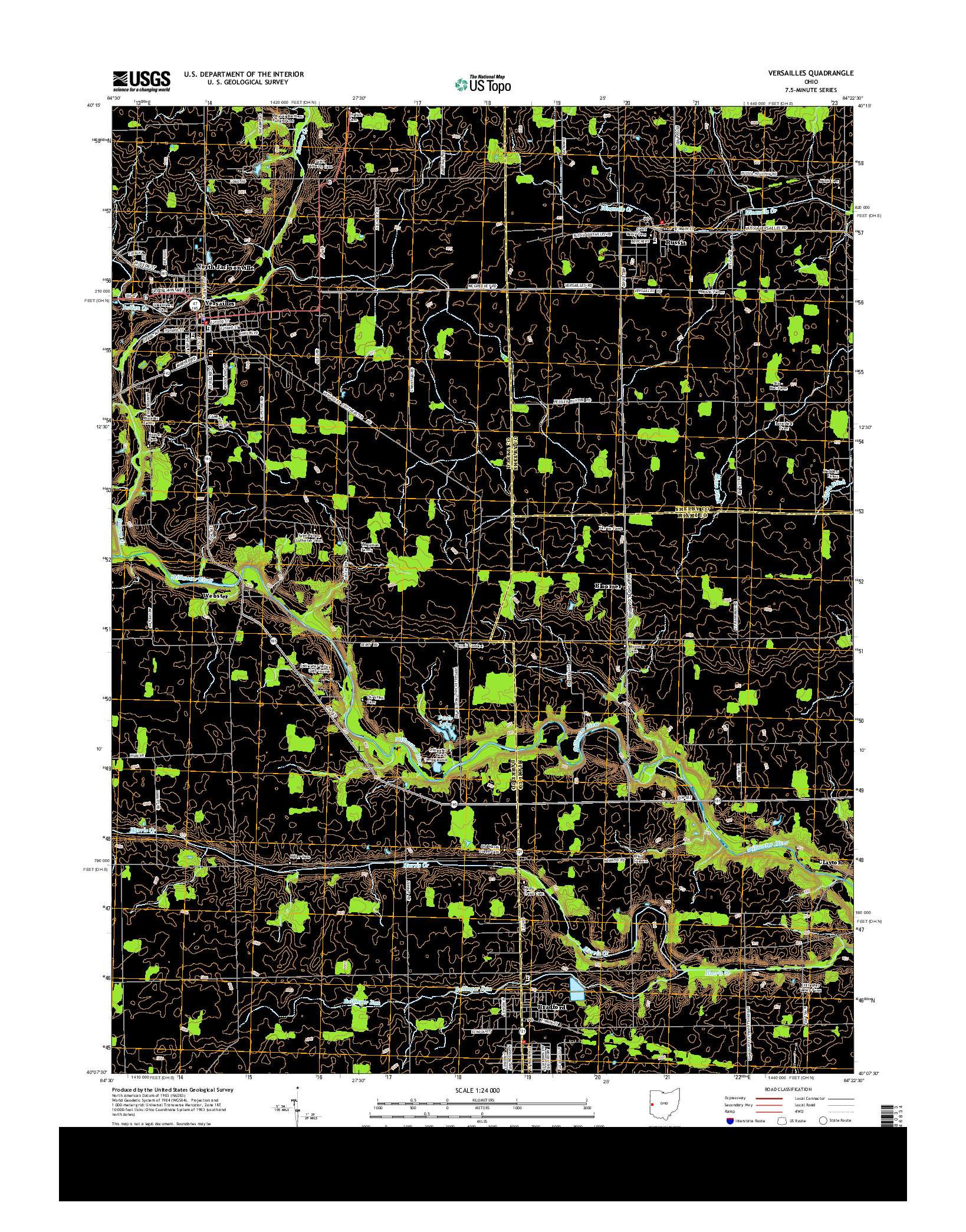 USGS US TOPO 7.5-MINUTE MAP FOR VERSAILLES, OH 2013