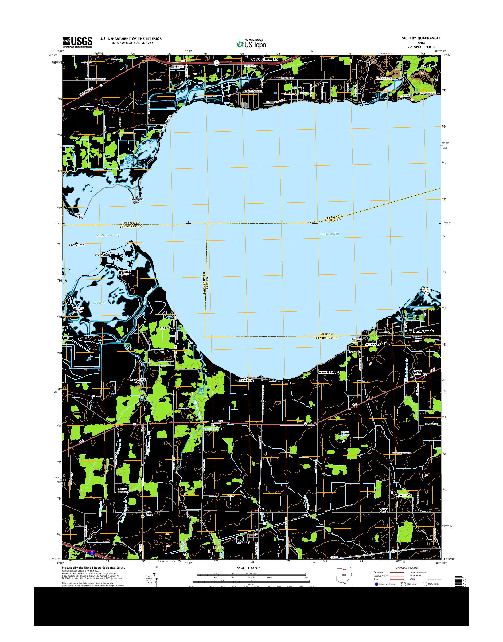 USGS US TOPO 7.5-MINUTE MAP FOR VICKERY, OH 2013