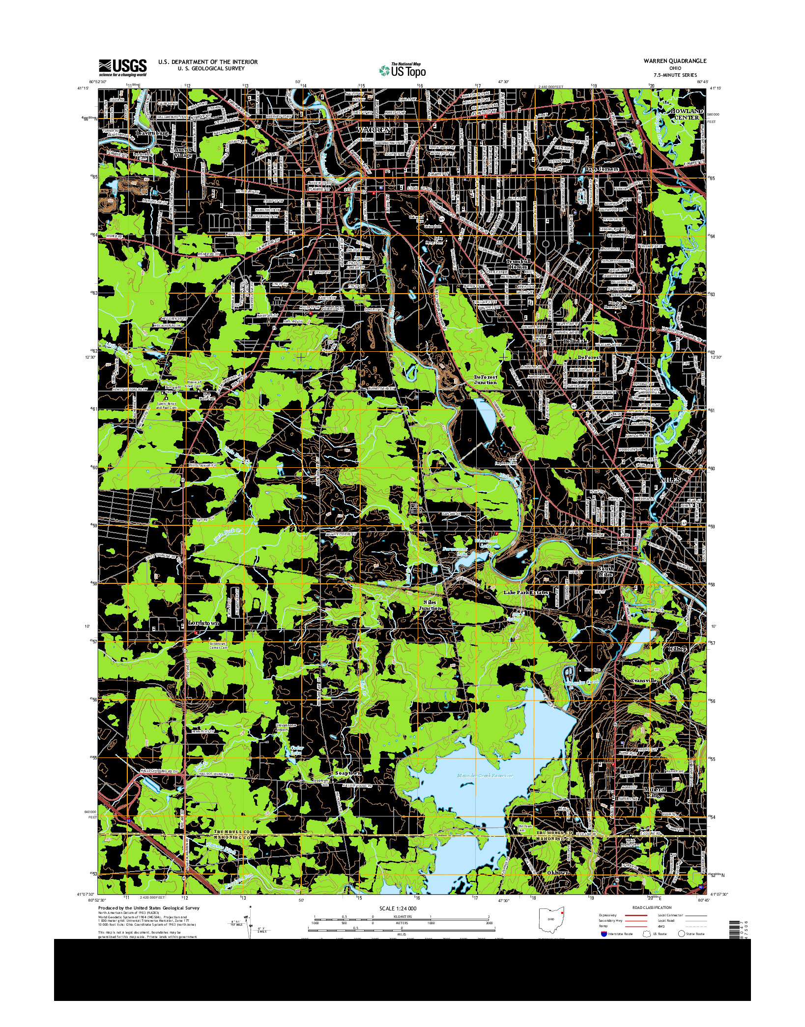 USGS US TOPO 7.5-MINUTE MAP FOR WARREN, OH 2013