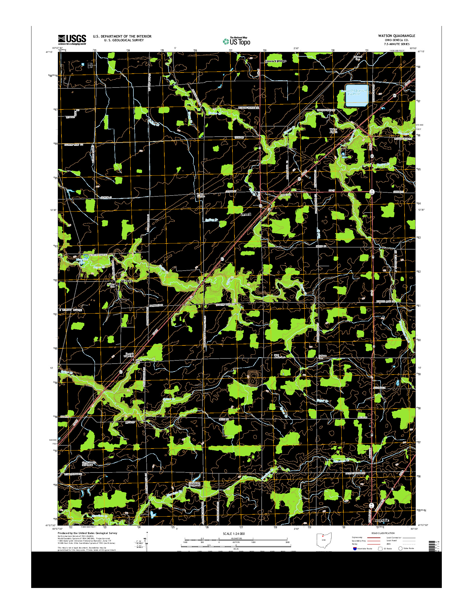 USGS US TOPO 7.5-MINUTE MAP FOR WATSON, OH 2013