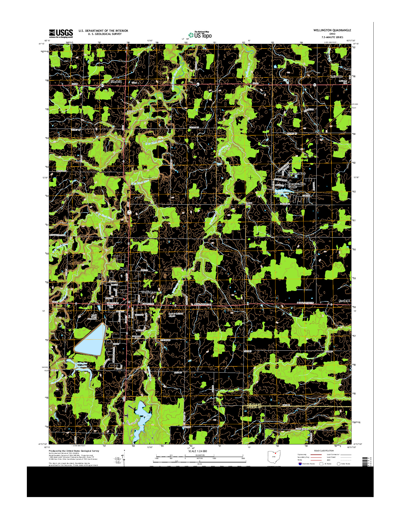 USGS US TOPO 7.5-MINUTE MAP FOR WELLINGTON, OH 2013