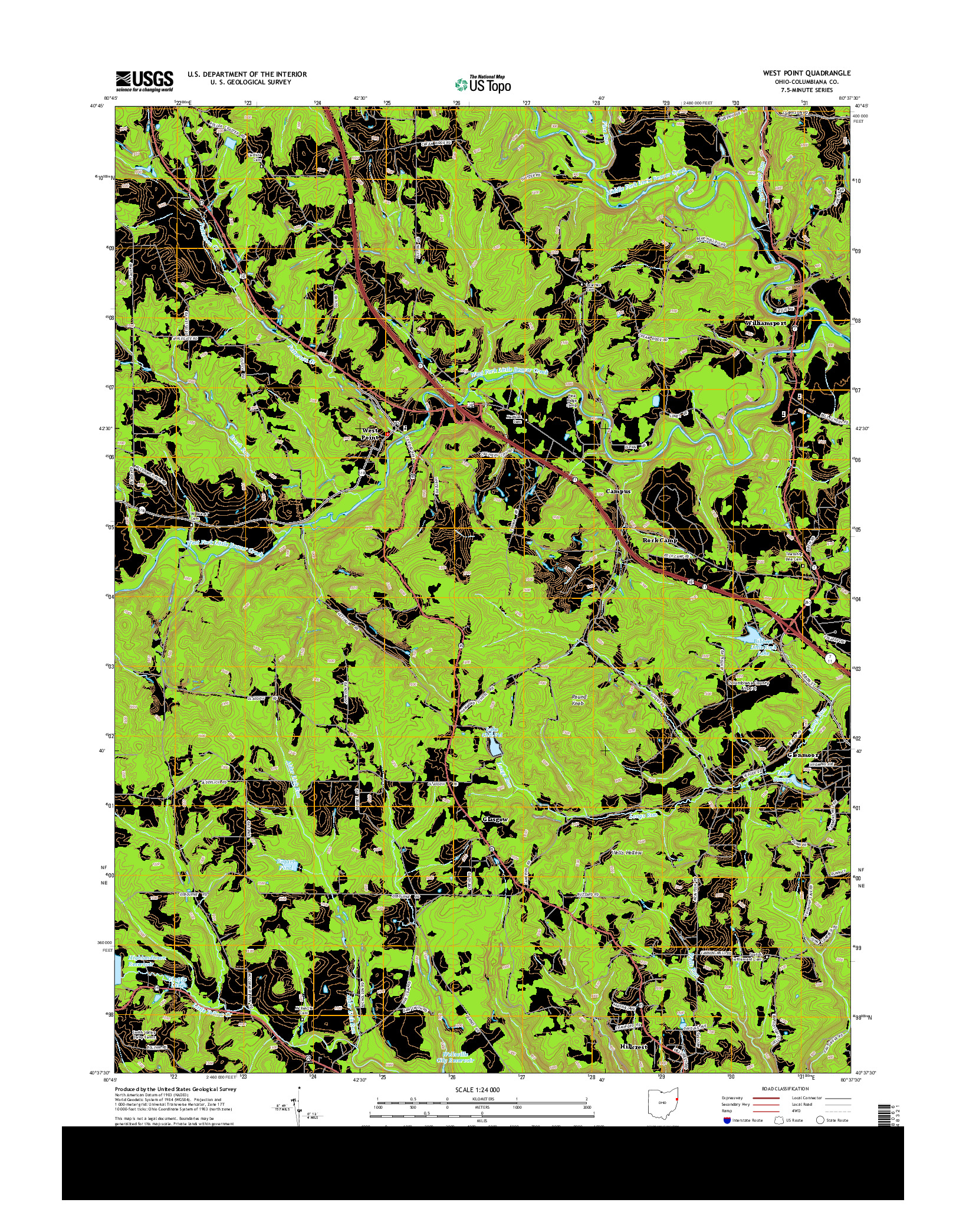USGS US TOPO 7.5-MINUTE MAP FOR WEST POINT, OH 2013