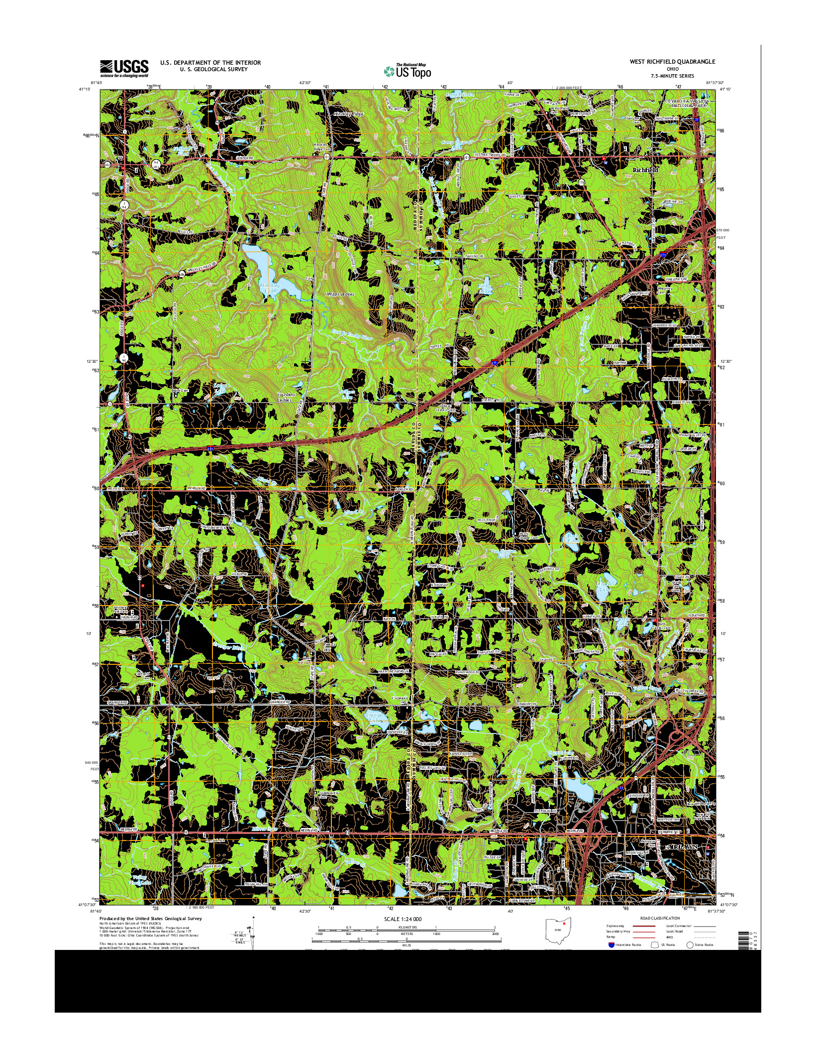 USGS US TOPO 7.5-MINUTE MAP FOR WEST RICHFIELD, OH 2013