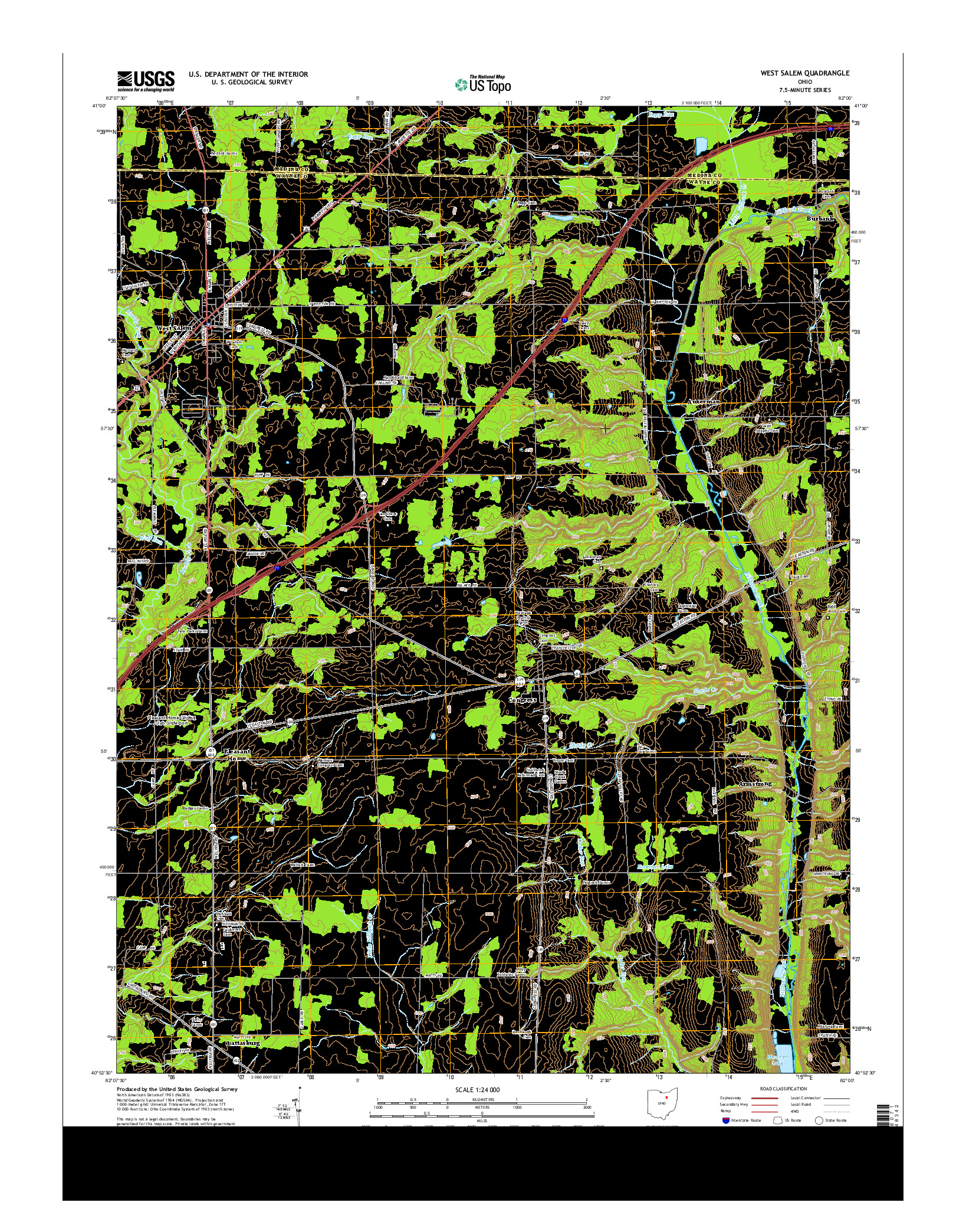 USGS US TOPO 7.5-MINUTE MAP FOR WEST SALEM, OH 2013