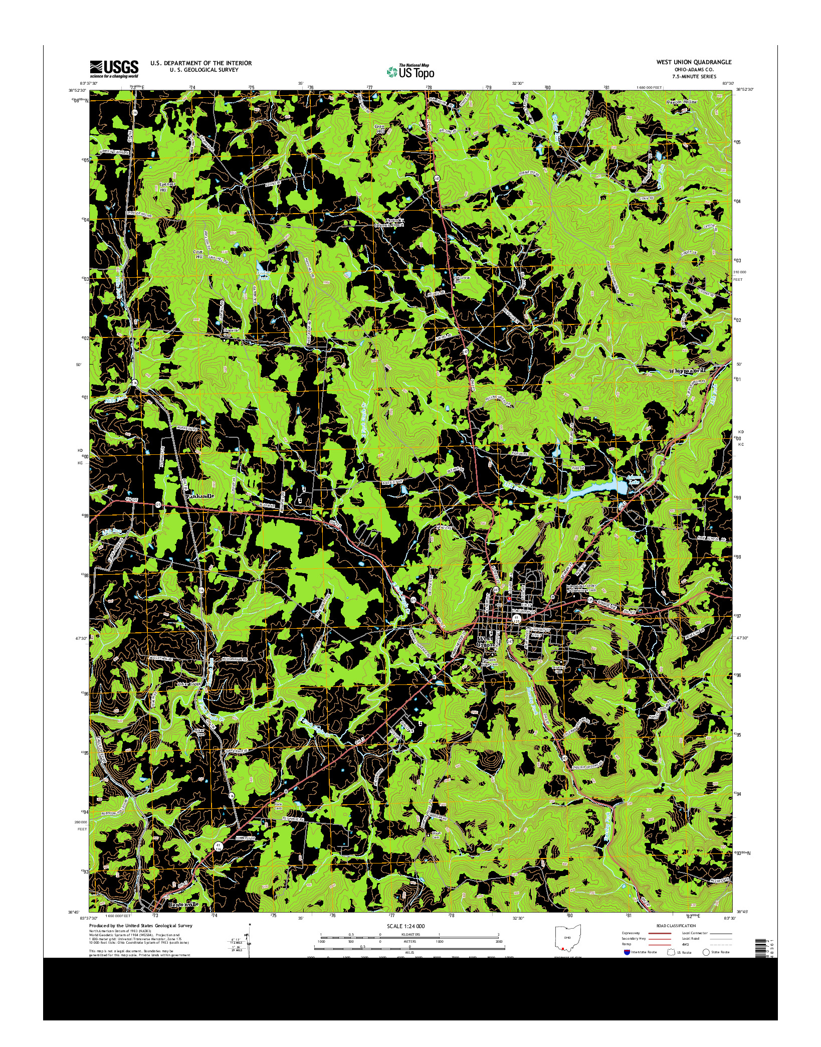 USGS US TOPO 7.5-MINUTE MAP FOR WEST UNION, OH 2013