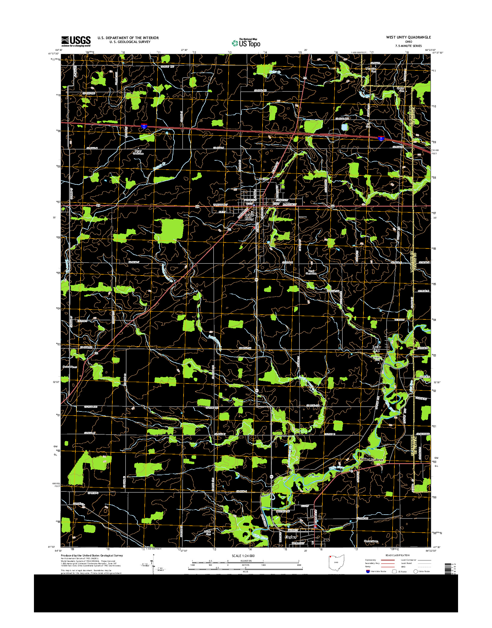 USGS US TOPO 7.5-MINUTE MAP FOR WEST UNITY, OH 2013