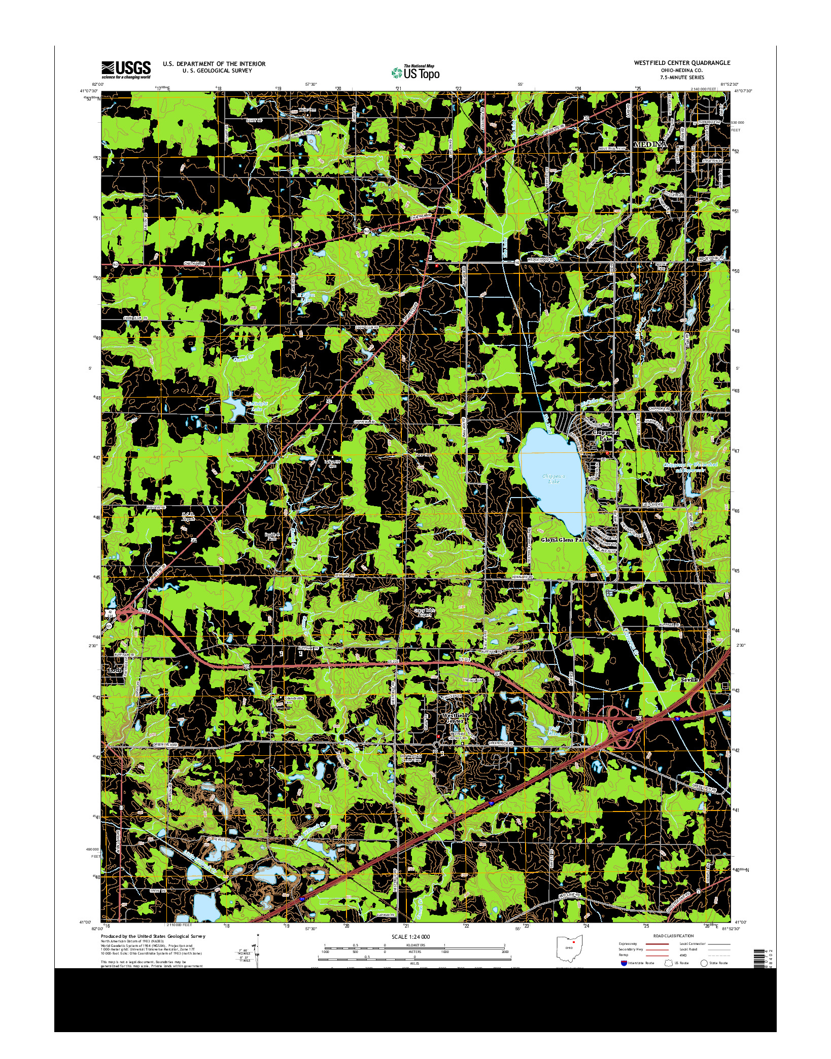 USGS US TOPO 7.5-MINUTE MAP FOR WESTFIELD CENTER, OH 2013