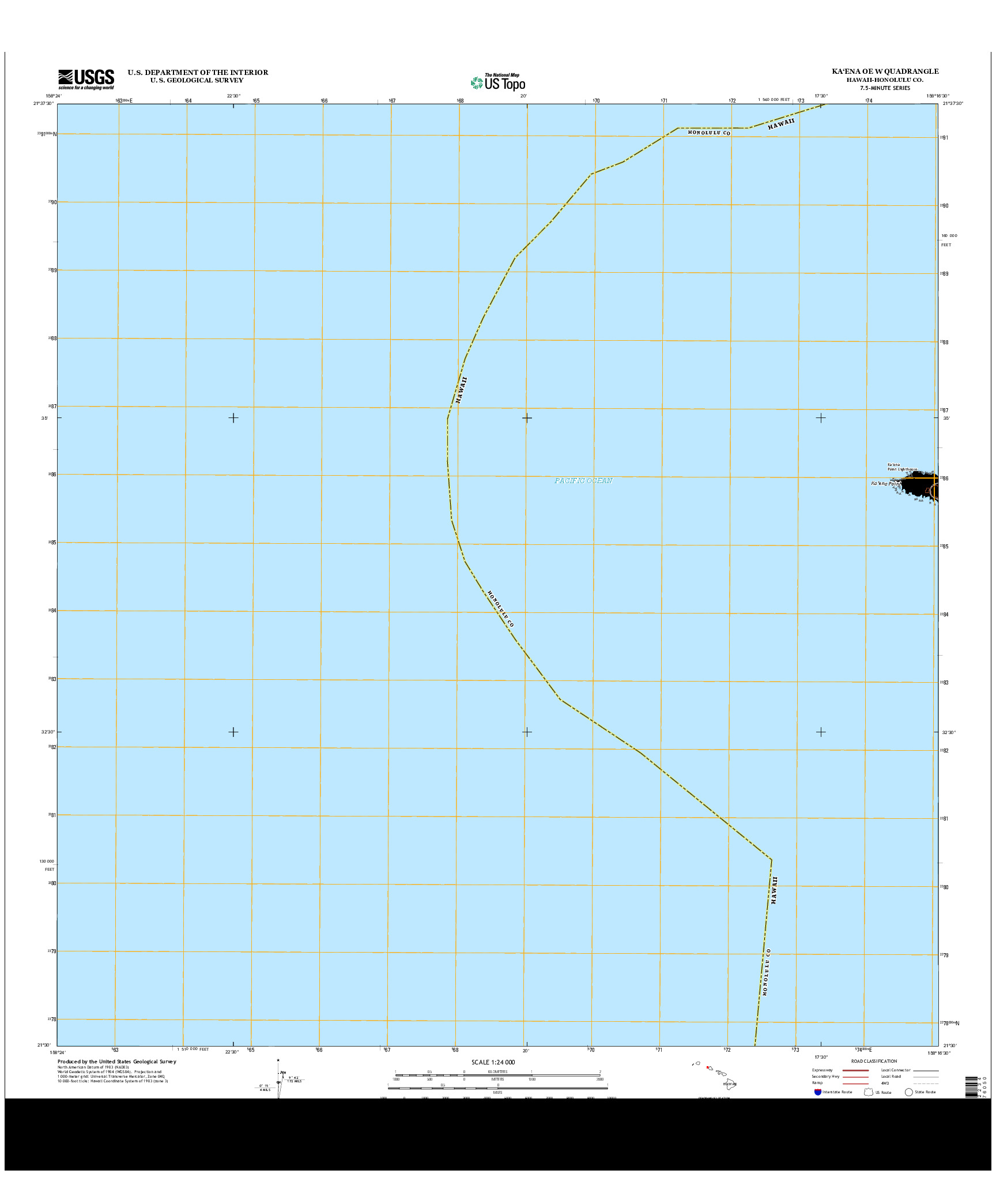 USGS US TOPO 7.5-MINUTE MAP FOR KA`ENA OE W, HI 2013