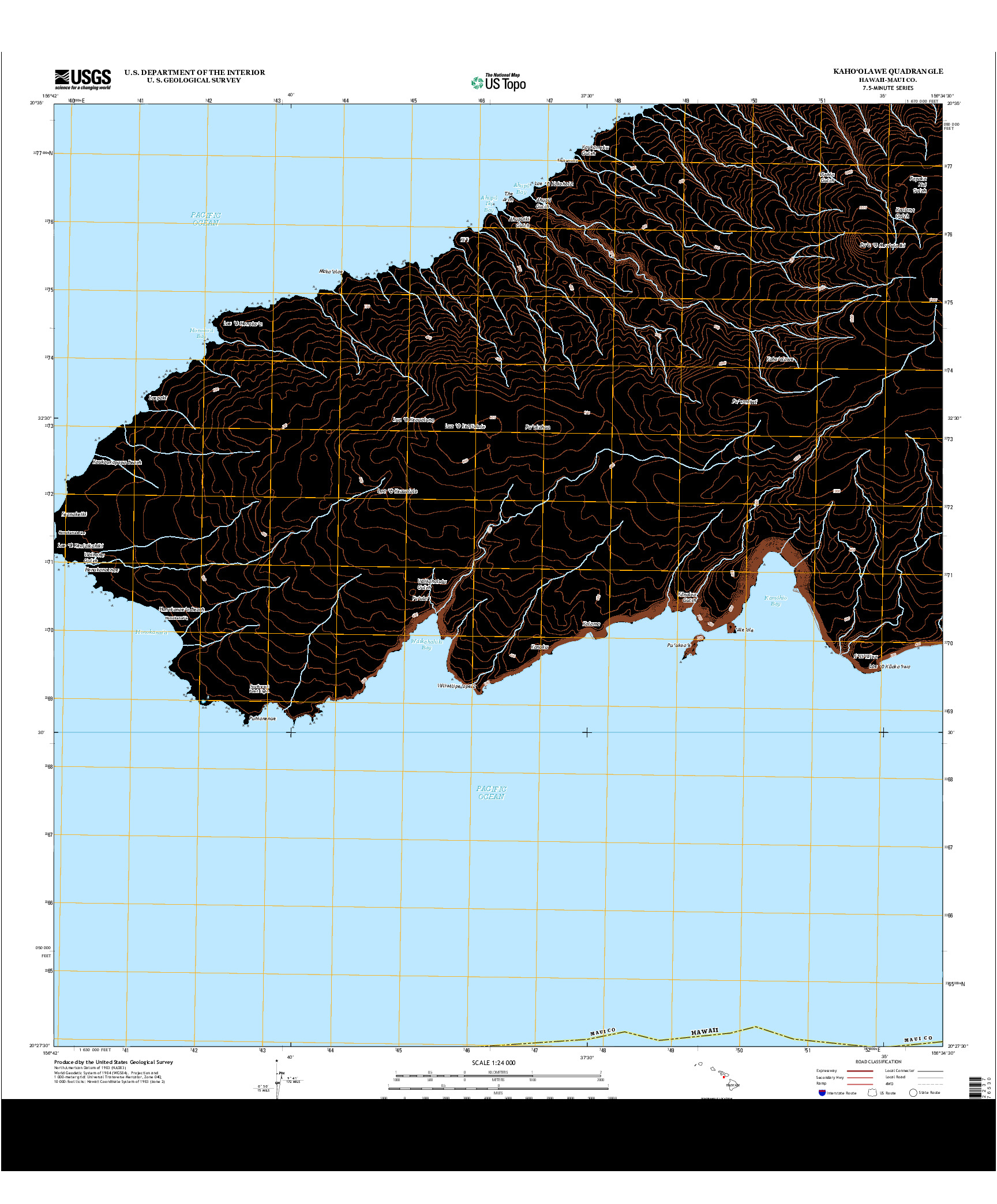 USGS US TOPO 7.5-MINUTE MAP FOR KAHO`OLAWE, HI 2013
