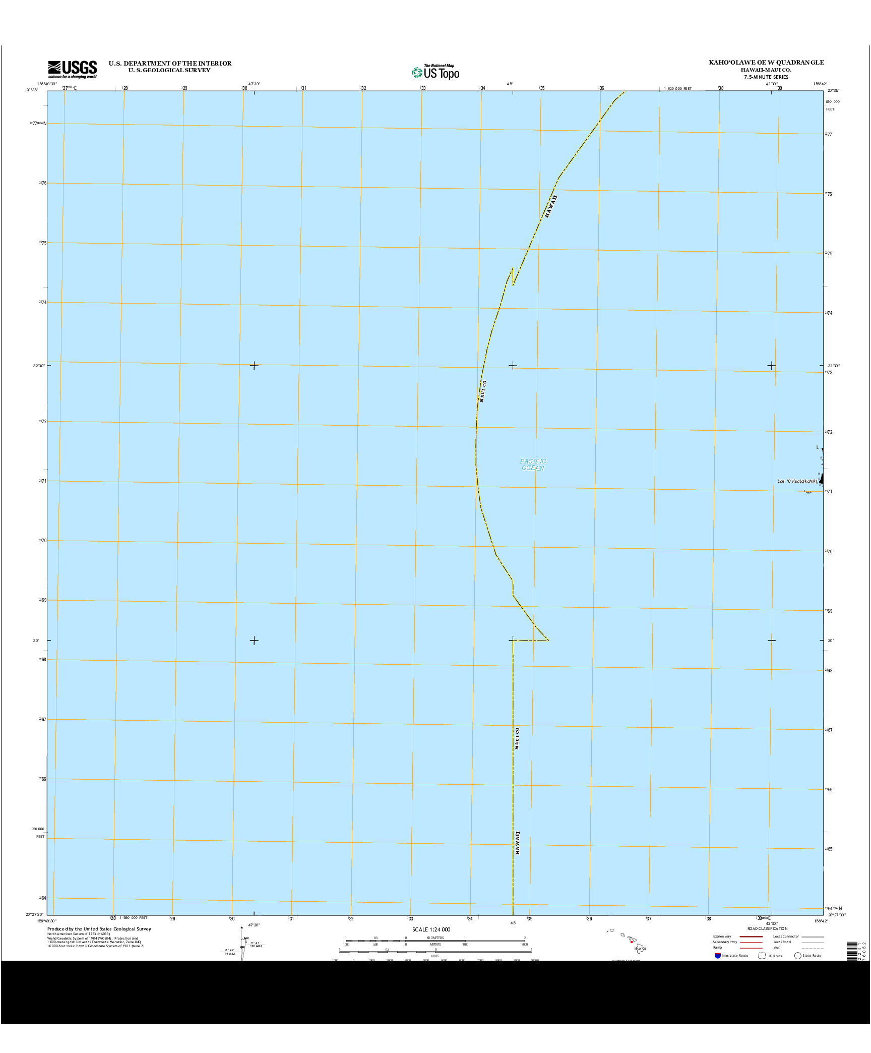 USGS US TOPO 7.5-MINUTE MAP FOR KAHO`OLAWE OE W, HI 2013
