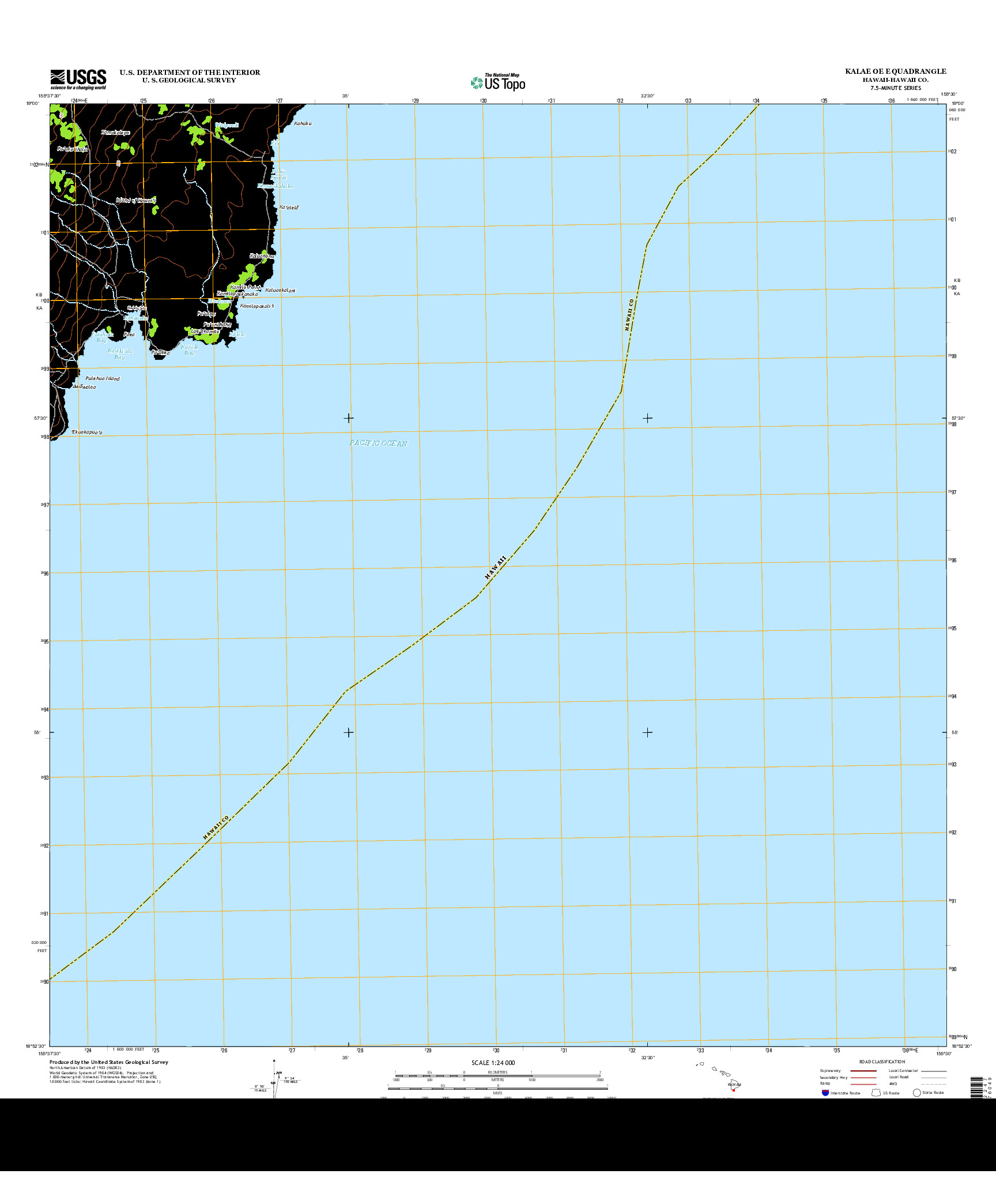 USGS US TOPO 7.5-MINUTE MAP FOR KALAE OE E, HI 2013