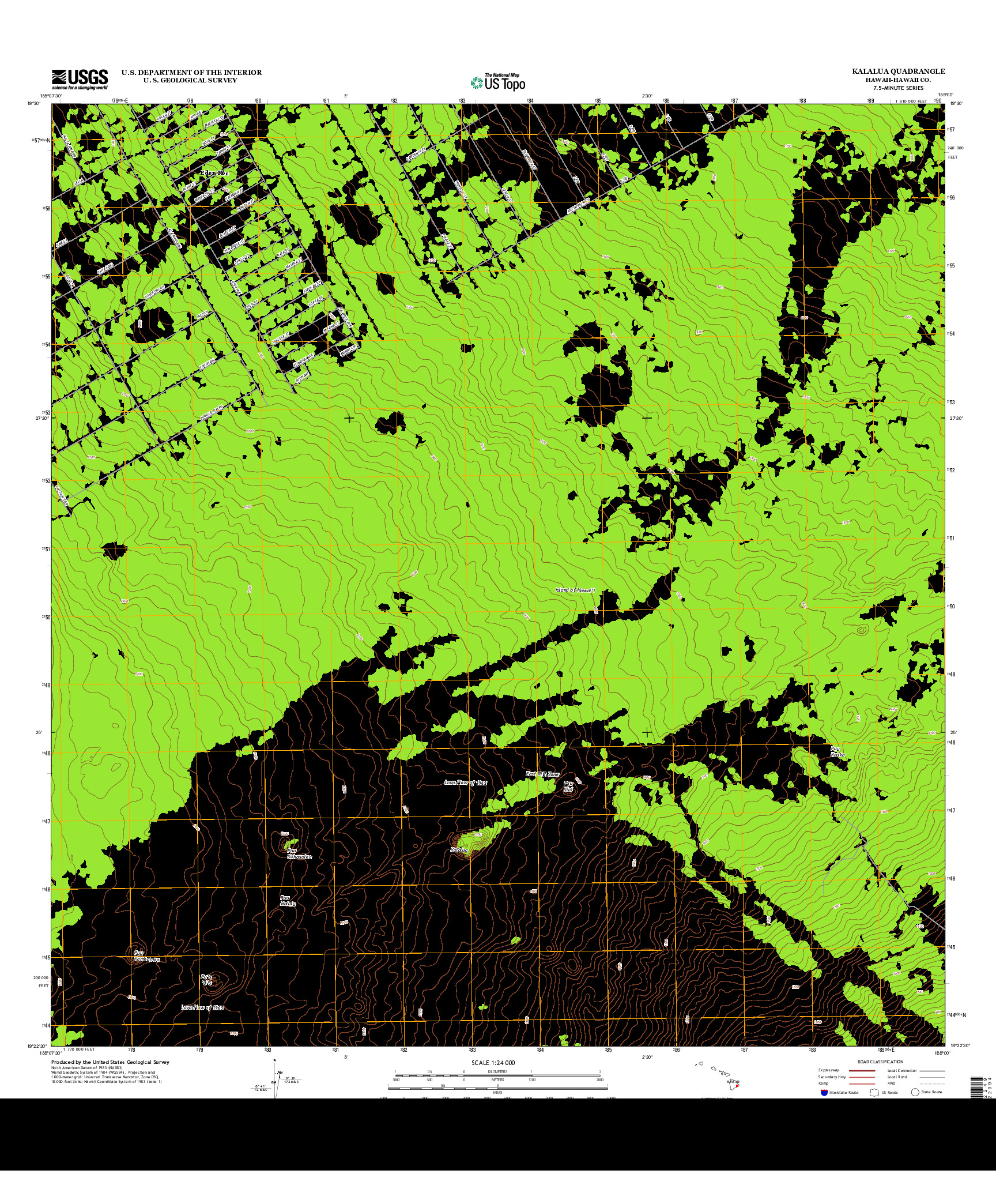 USGS US TOPO 7.5-MINUTE MAP FOR KALALUA, HI 2013