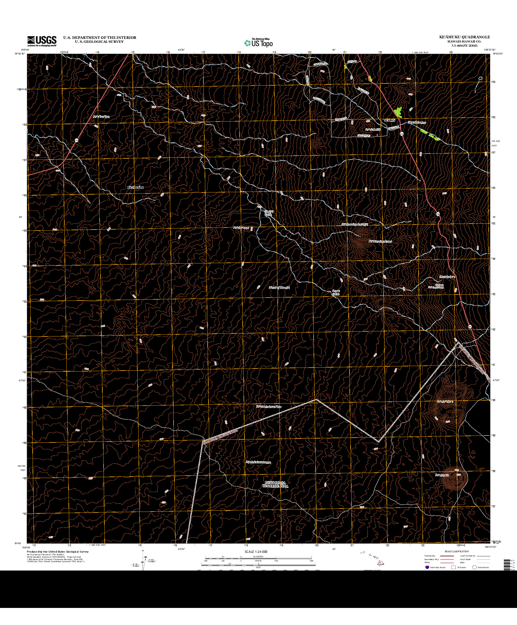 USGS US TOPO 7.5-MINUTE MAP FOR KE`AMUKU, HI 2013