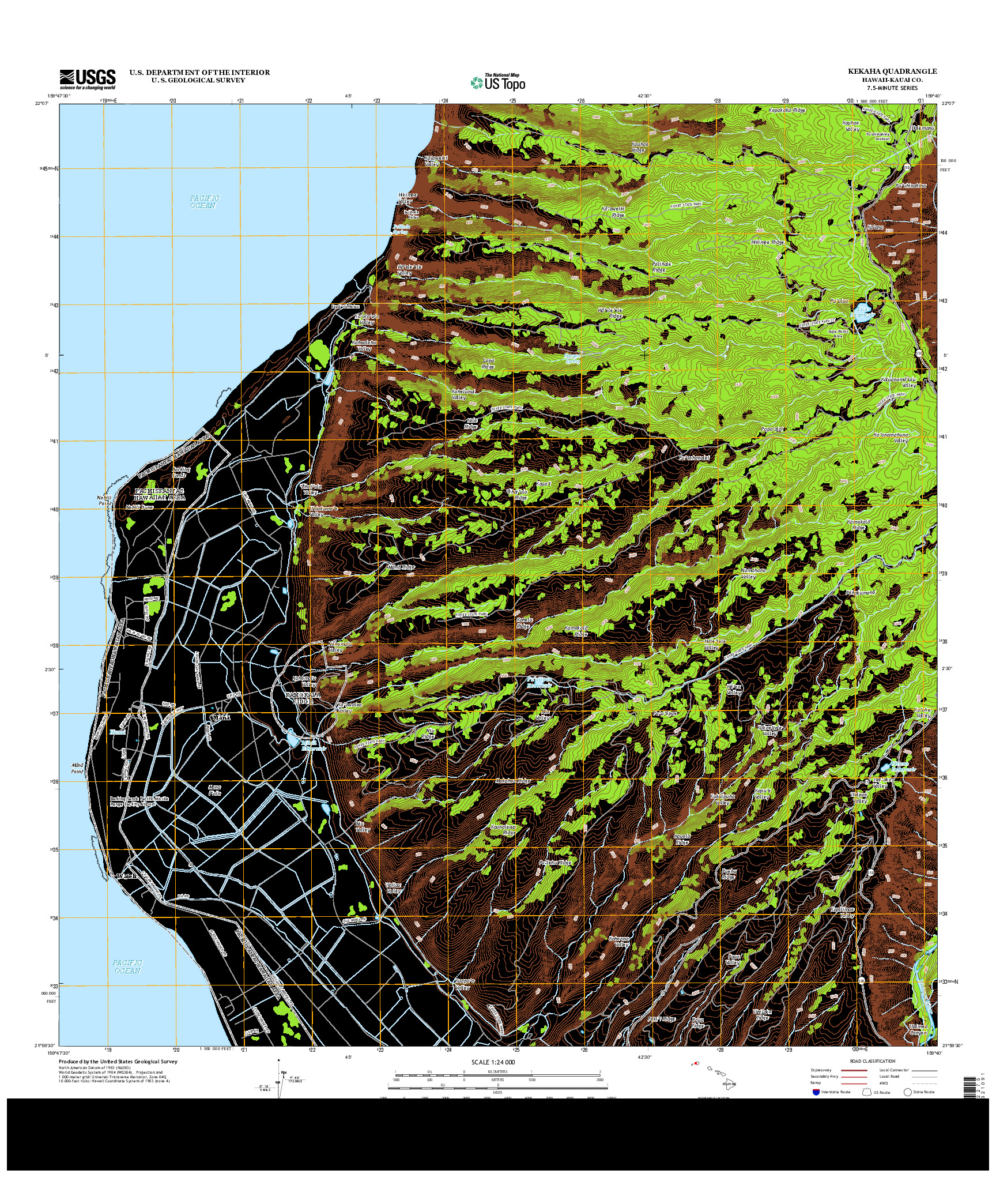 USGS US TOPO 7.5-MINUTE MAP FOR KEKAHA, HI 2013