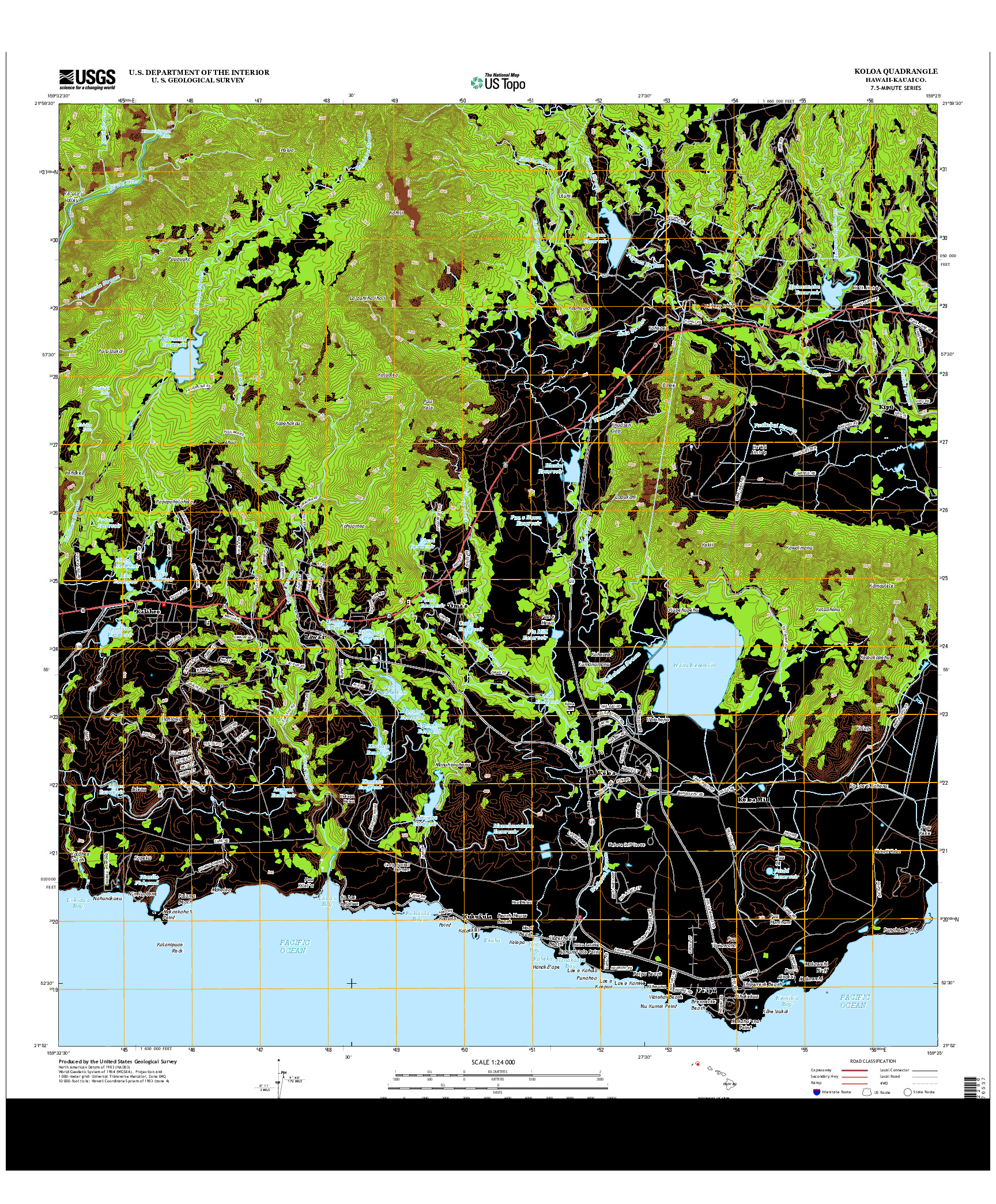 USGS US TOPO 7.5-MINUTE MAP FOR KOLOA, HI 2013