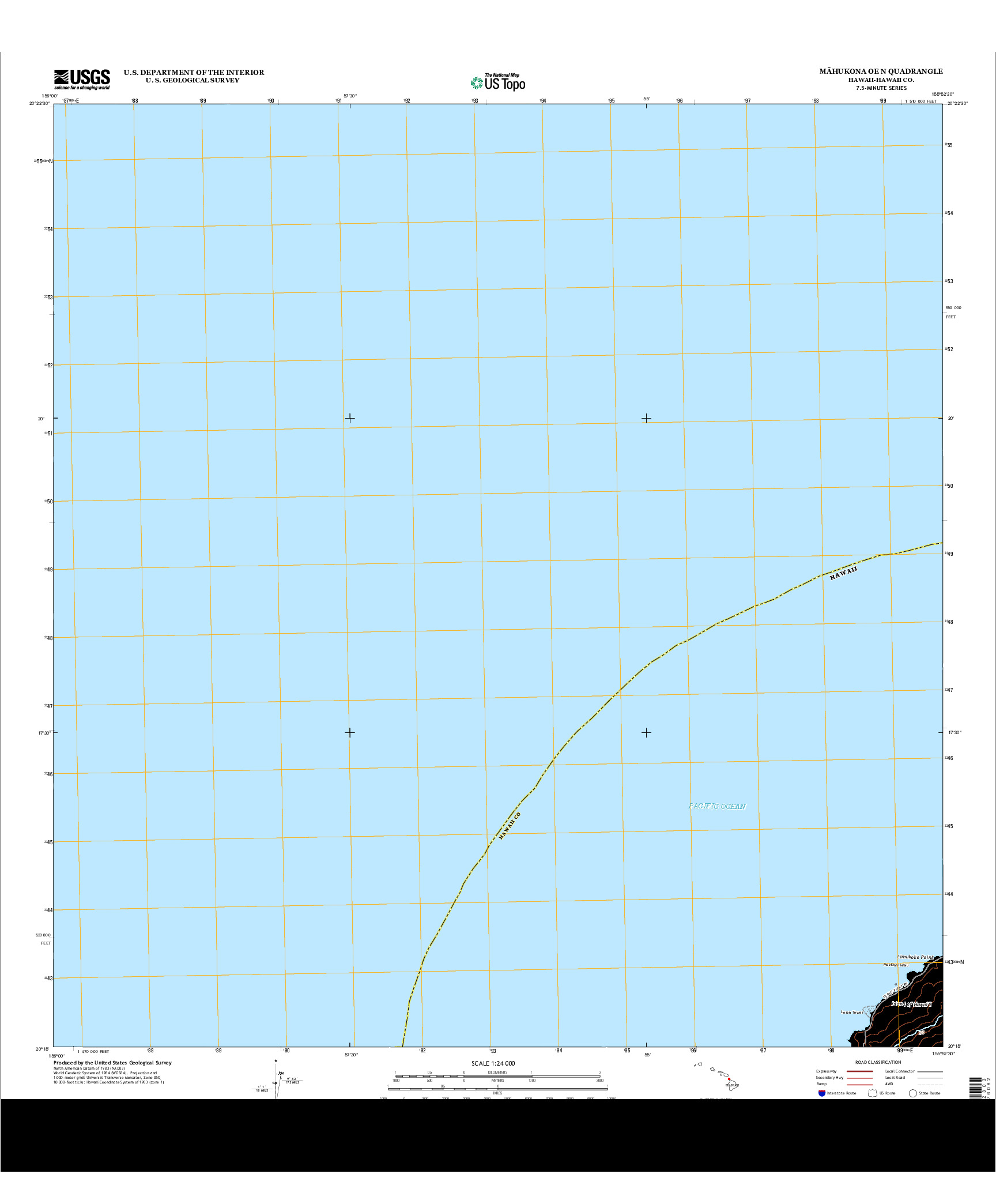 USGS US TOPO 7.5-MINUTE MAP FOR MAHUKONA OE N, HI 2013