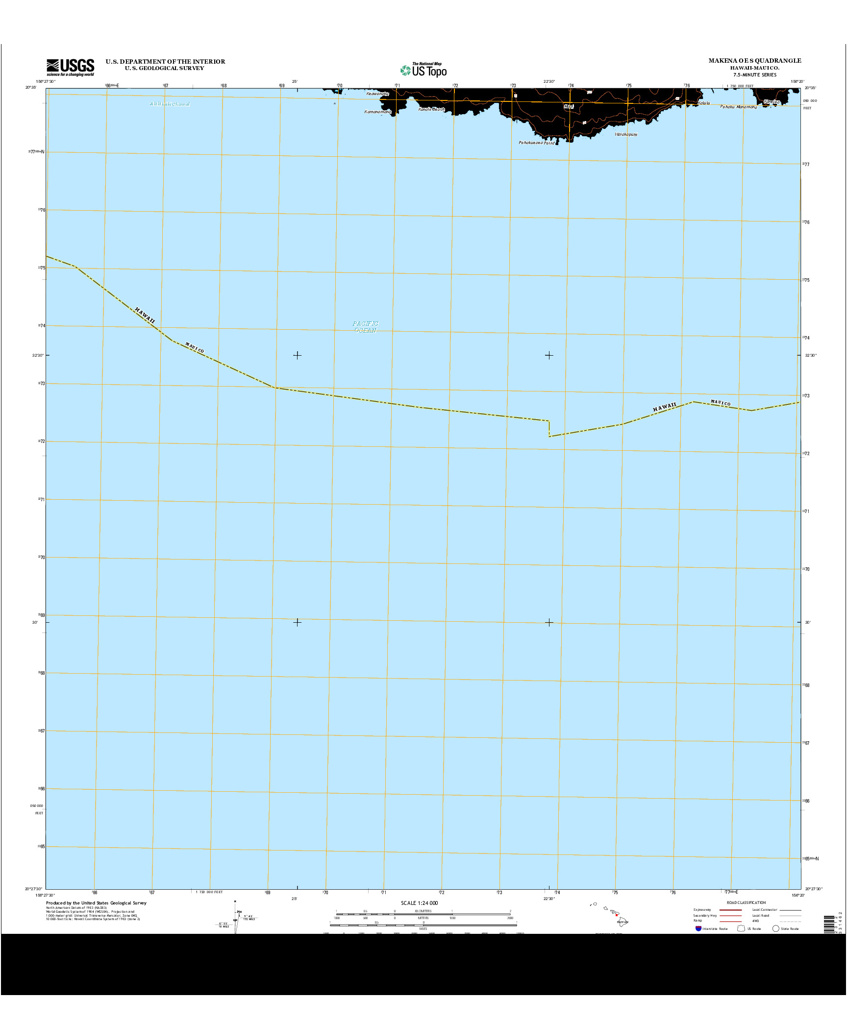 USGS US TOPO 7.5-MINUTE MAP FOR MAKENA OE S, HI 2013