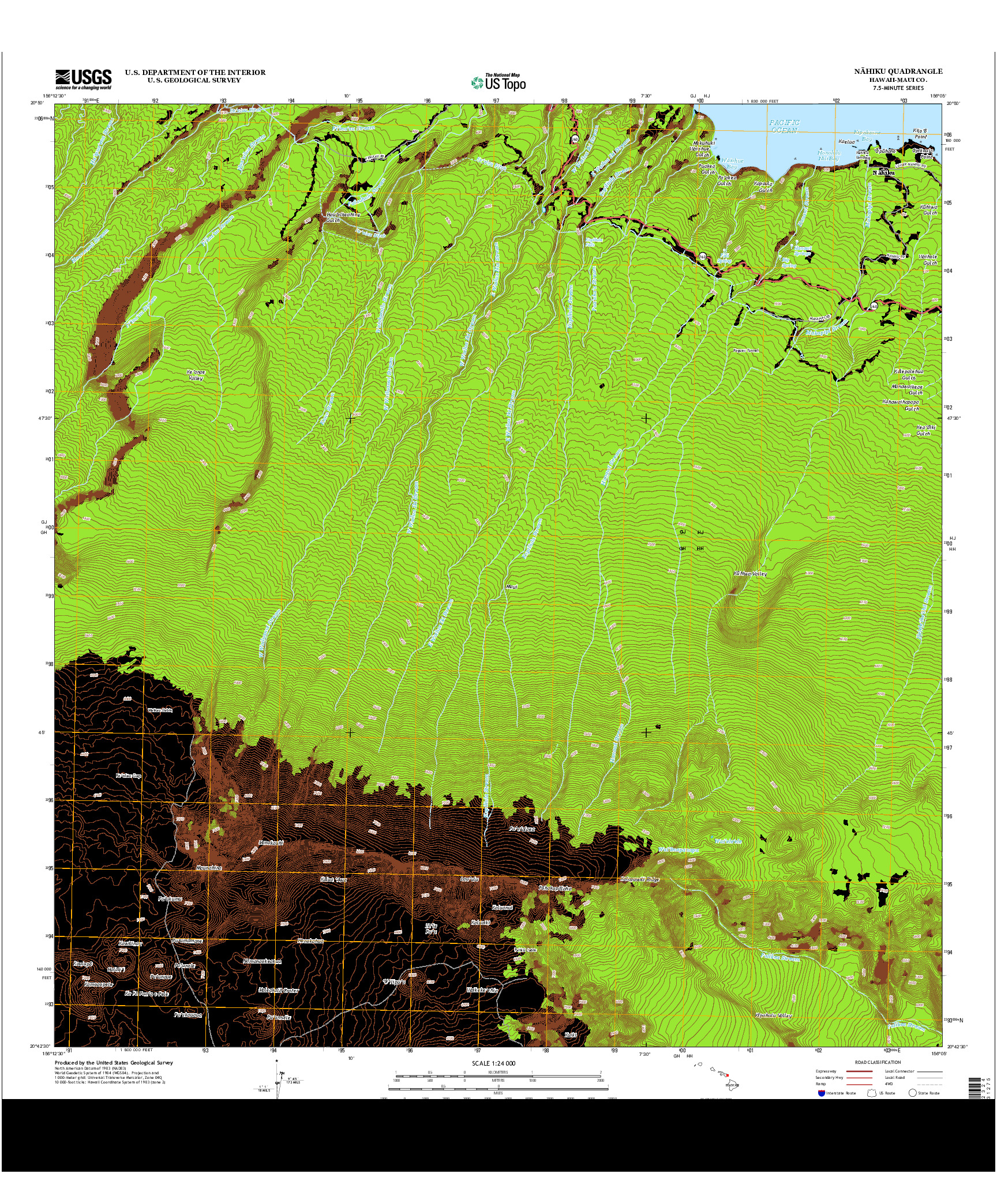 USGS US TOPO 7.5-MINUTE MAP FOR NAHIKU, HI 2013