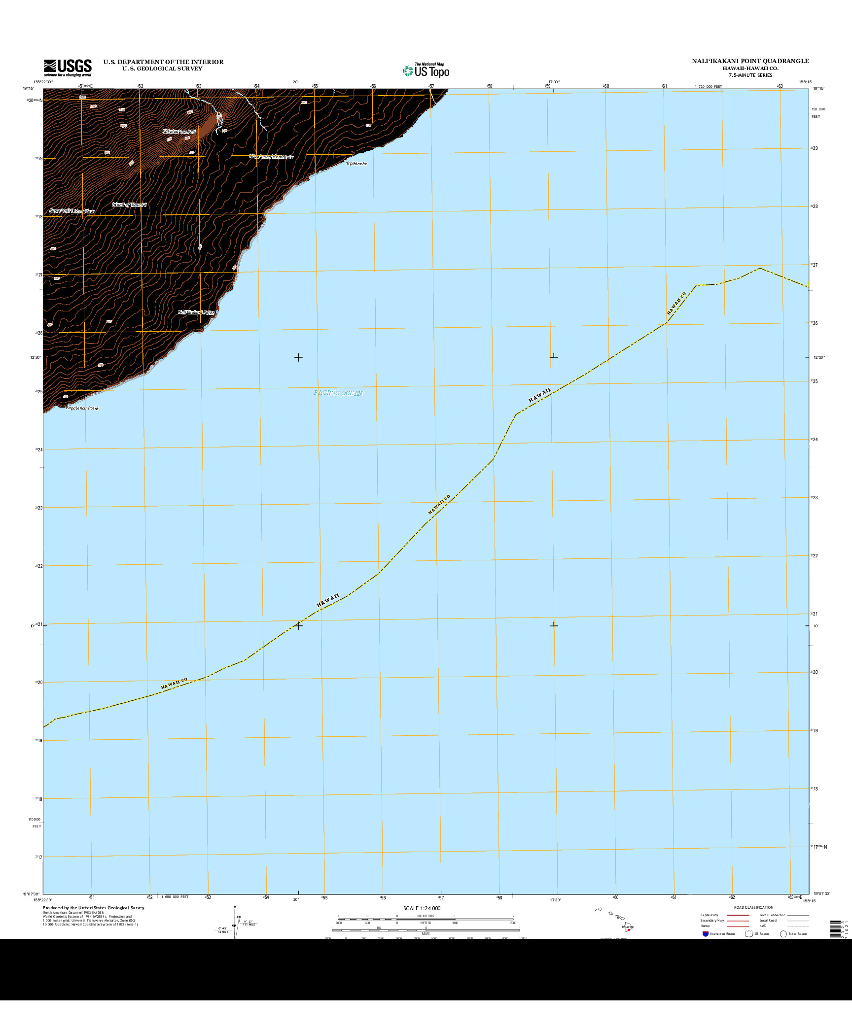 USGS US TOPO 7.5-MINUTE MAP FOR NALI`IKAKANI POINT, HI 2013