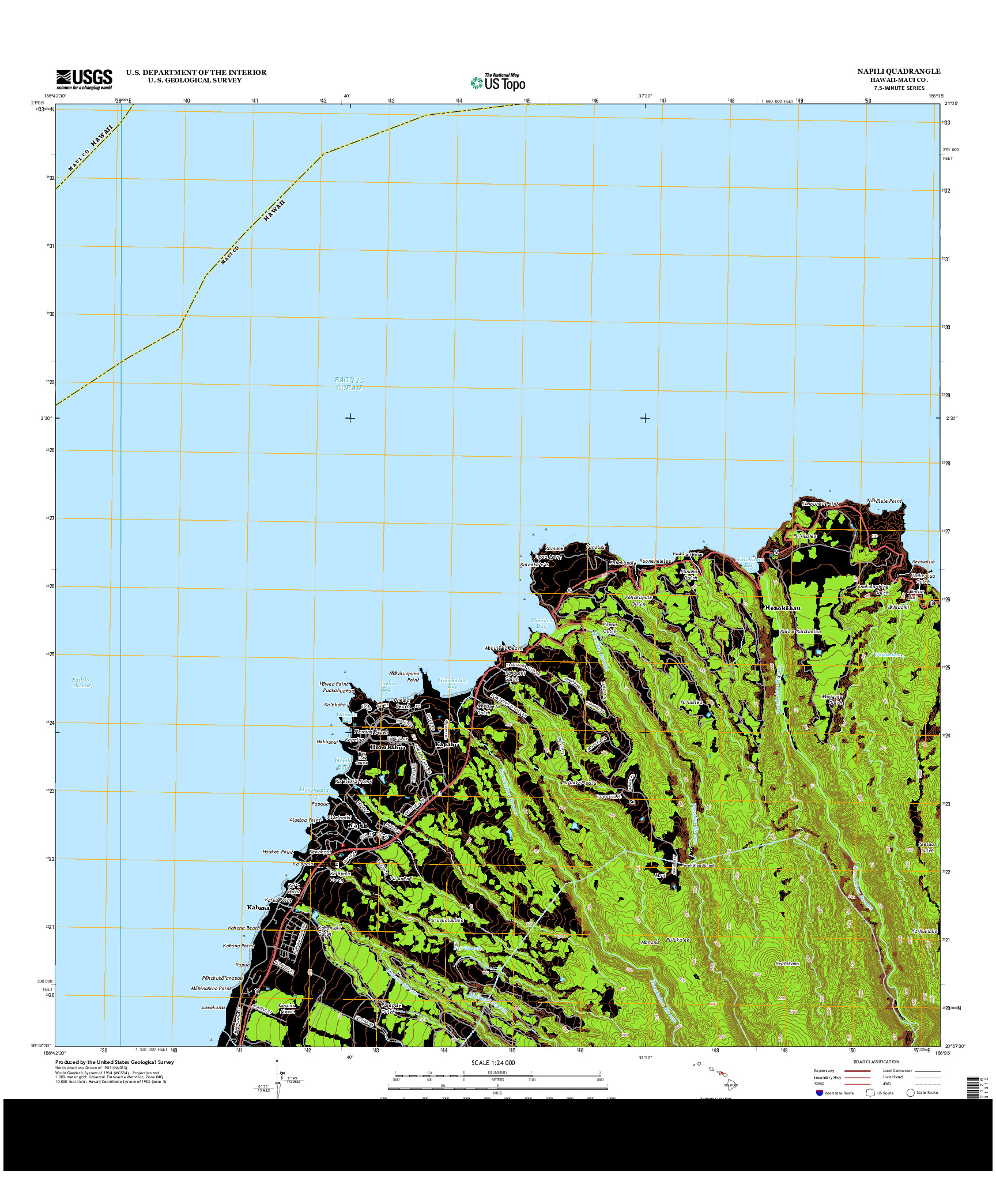 USGS US TOPO 7.5-MINUTE MAP FOR NAPILI, HI 2013