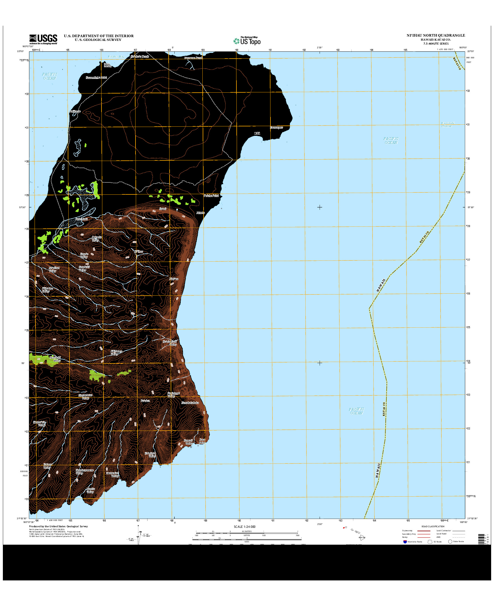 USGS US TOPO 7.5-MINUTE MAP FOR NI`IHAU NORTH, HI 2013