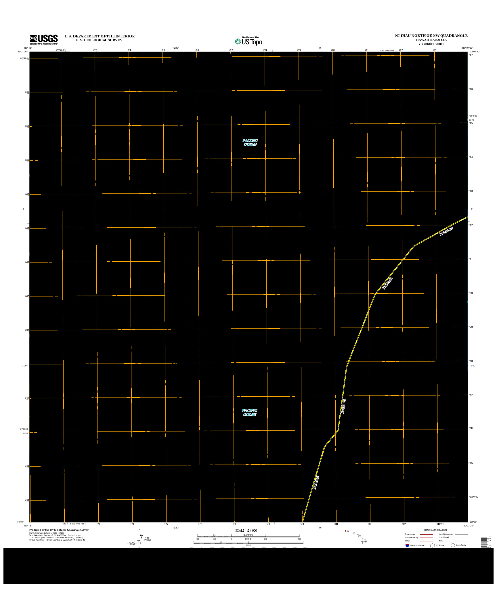 USGS US TOPO 7.5-MINUTE MAP FOR NI`IHAU NORTH OE NW, HI 2013