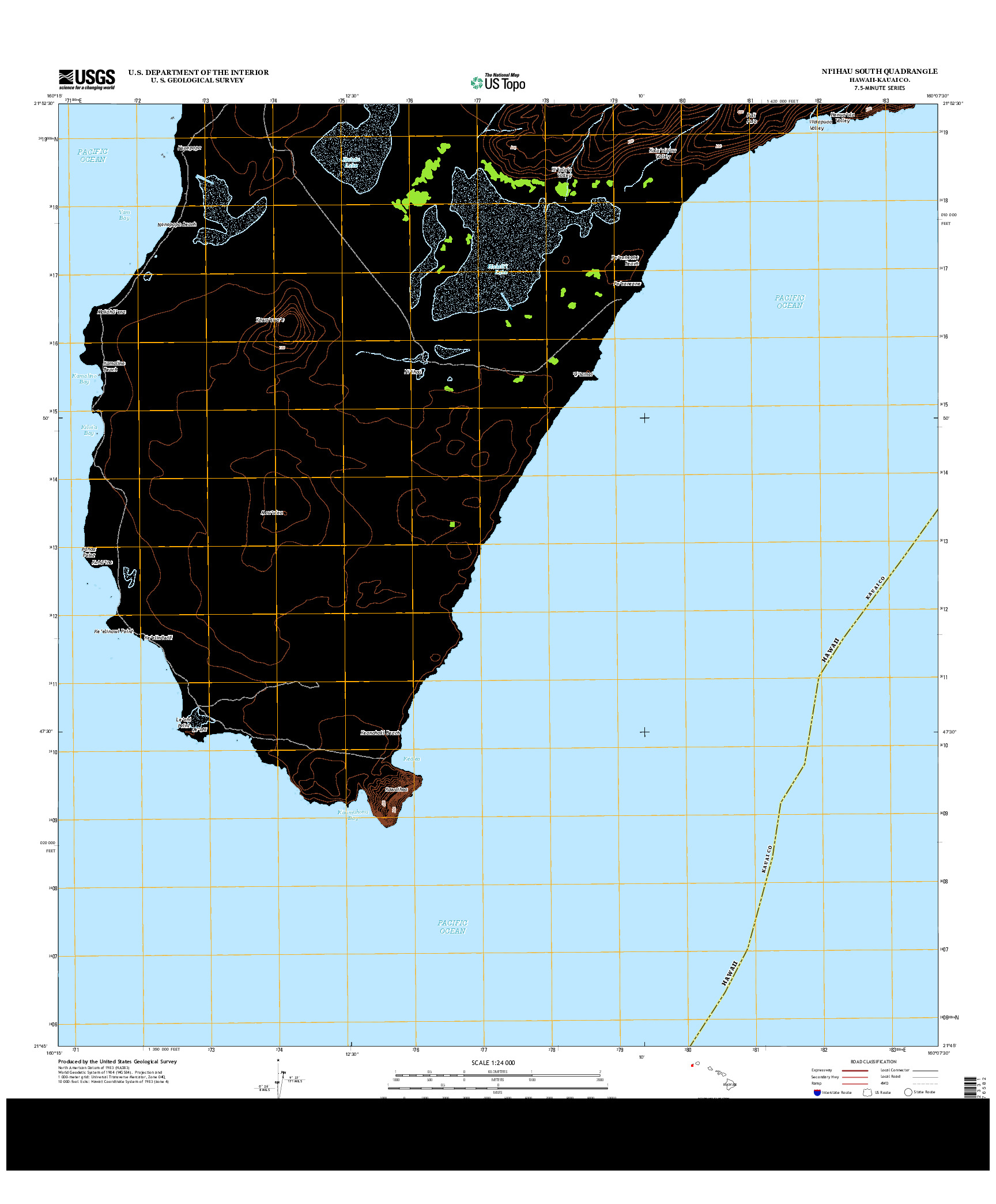 USGS US TOPO 7.5-MINUTE MAP FOR NI`IHAU SOUTH, HI 2013