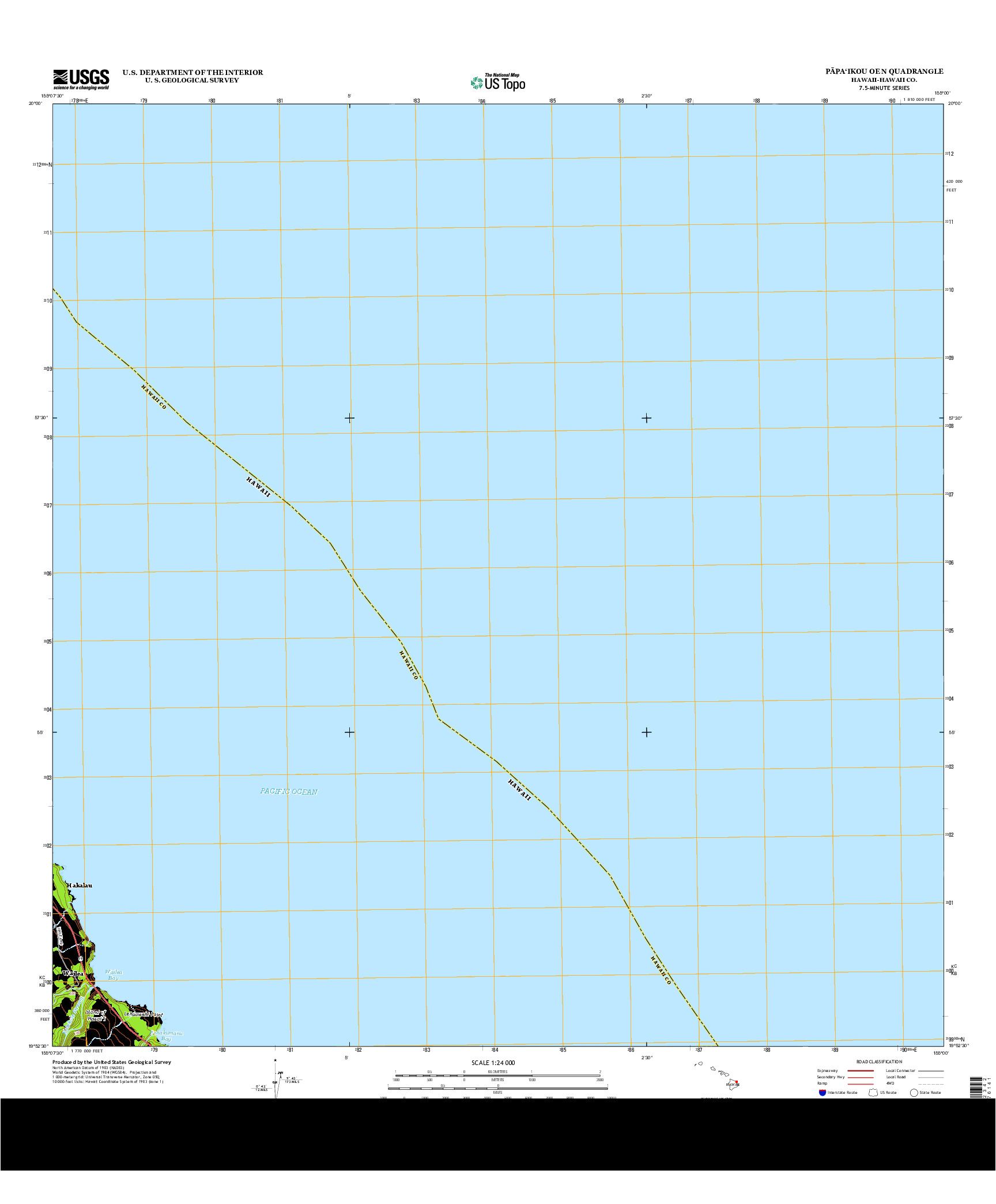 USGS US TOPO 7.5-MINUTE MAP FOR PAPA`IKOU OE N, HI 2013