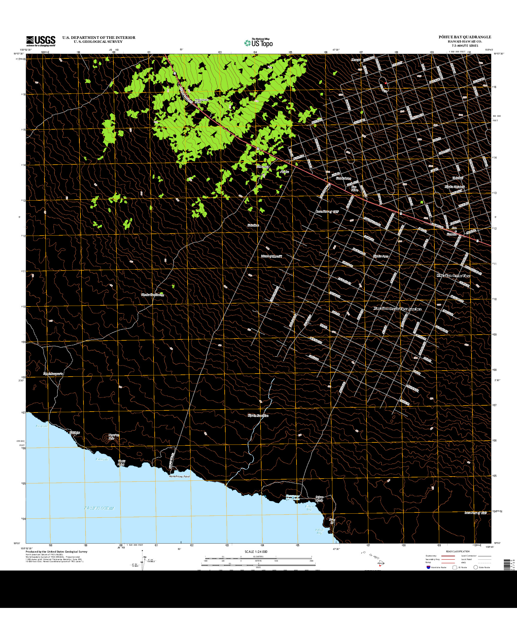 USGS US TOPO 7.5-MINUTE MAP FOR POHUE BAY, HI 2013