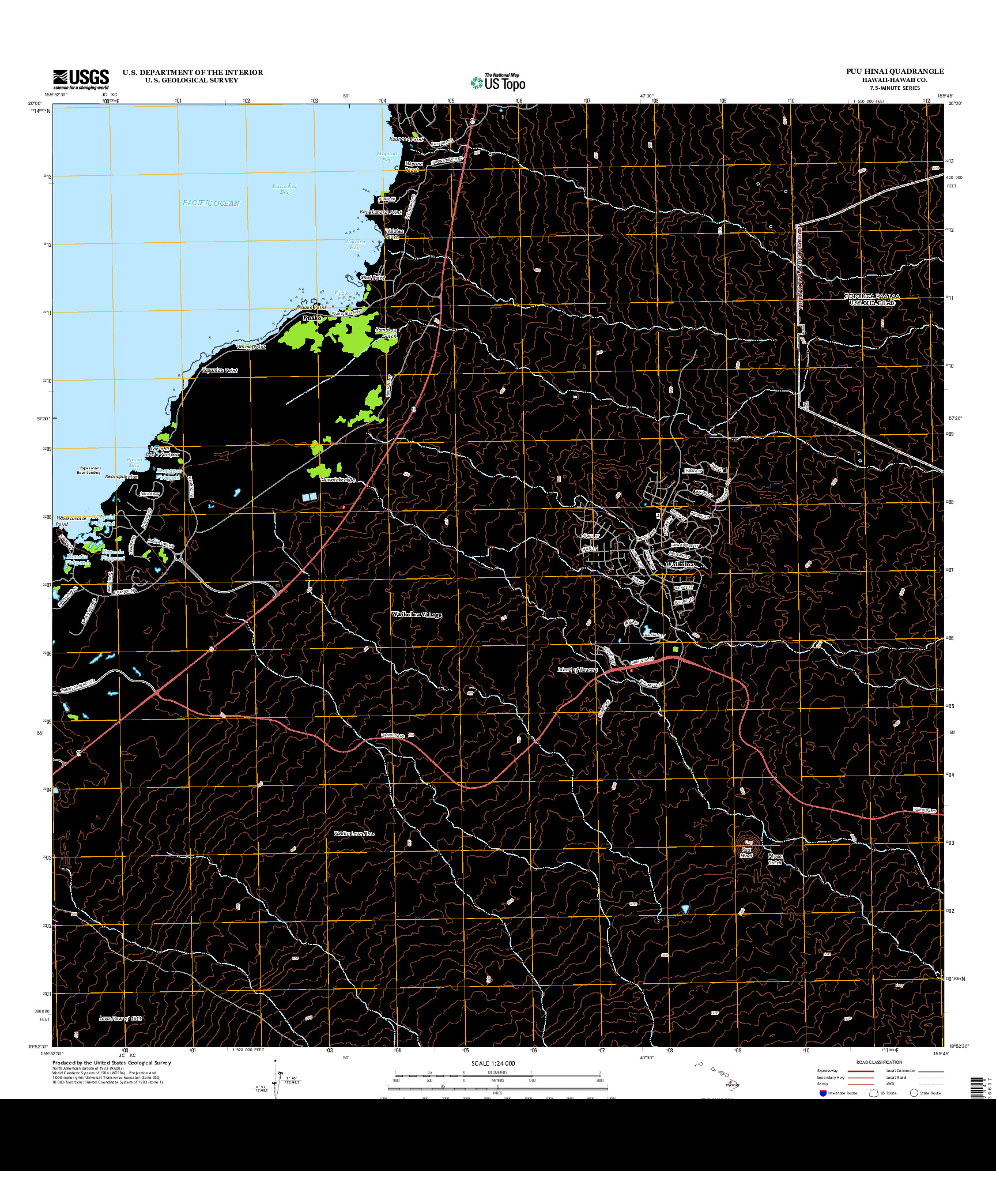 USGS US TOPO 7.5-MINUTE MAP FOR PUU HINAI, HI 2013
