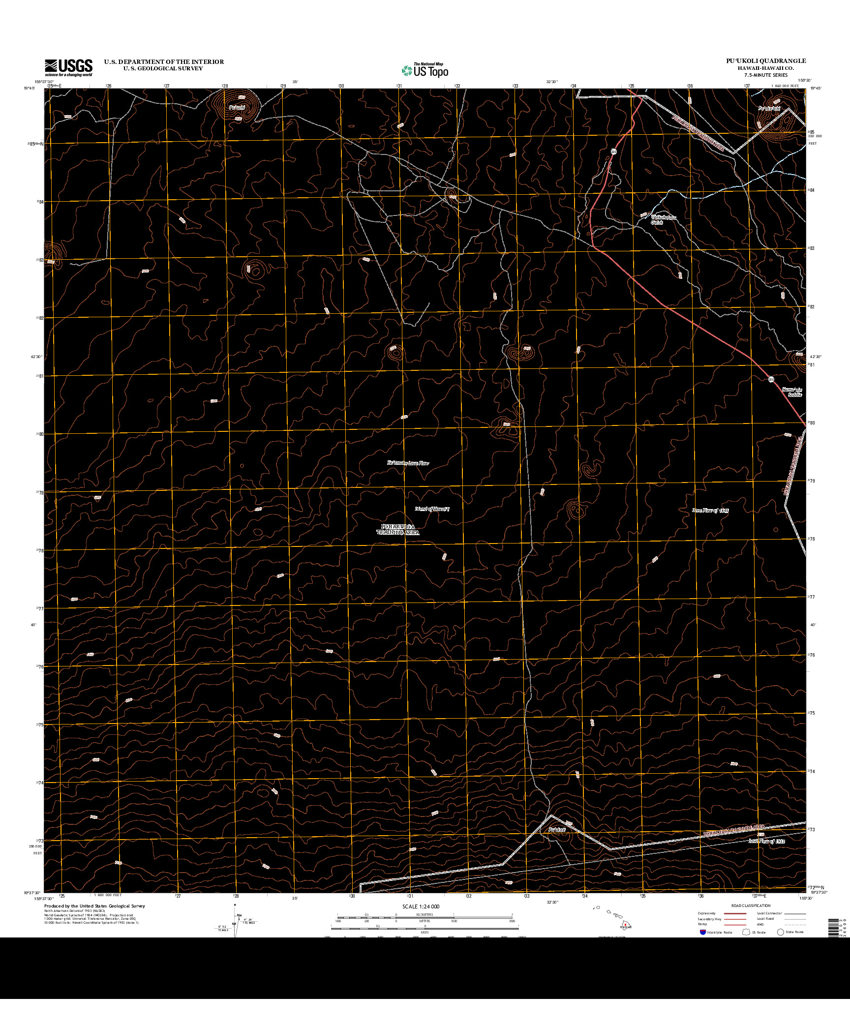 USGS US TOPO 7.5-MINUTE MAP FOR PU`UKOLI, HI 2013
