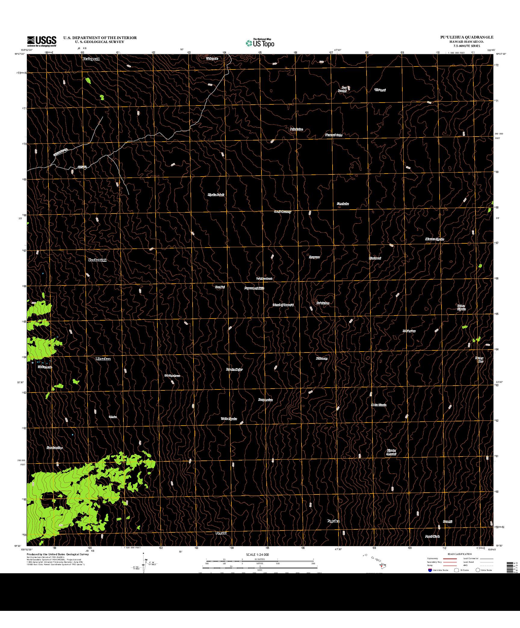 USGS US TOPO 7.5-MINUTE MAP FOR PU`ULEHUA, HI 2013