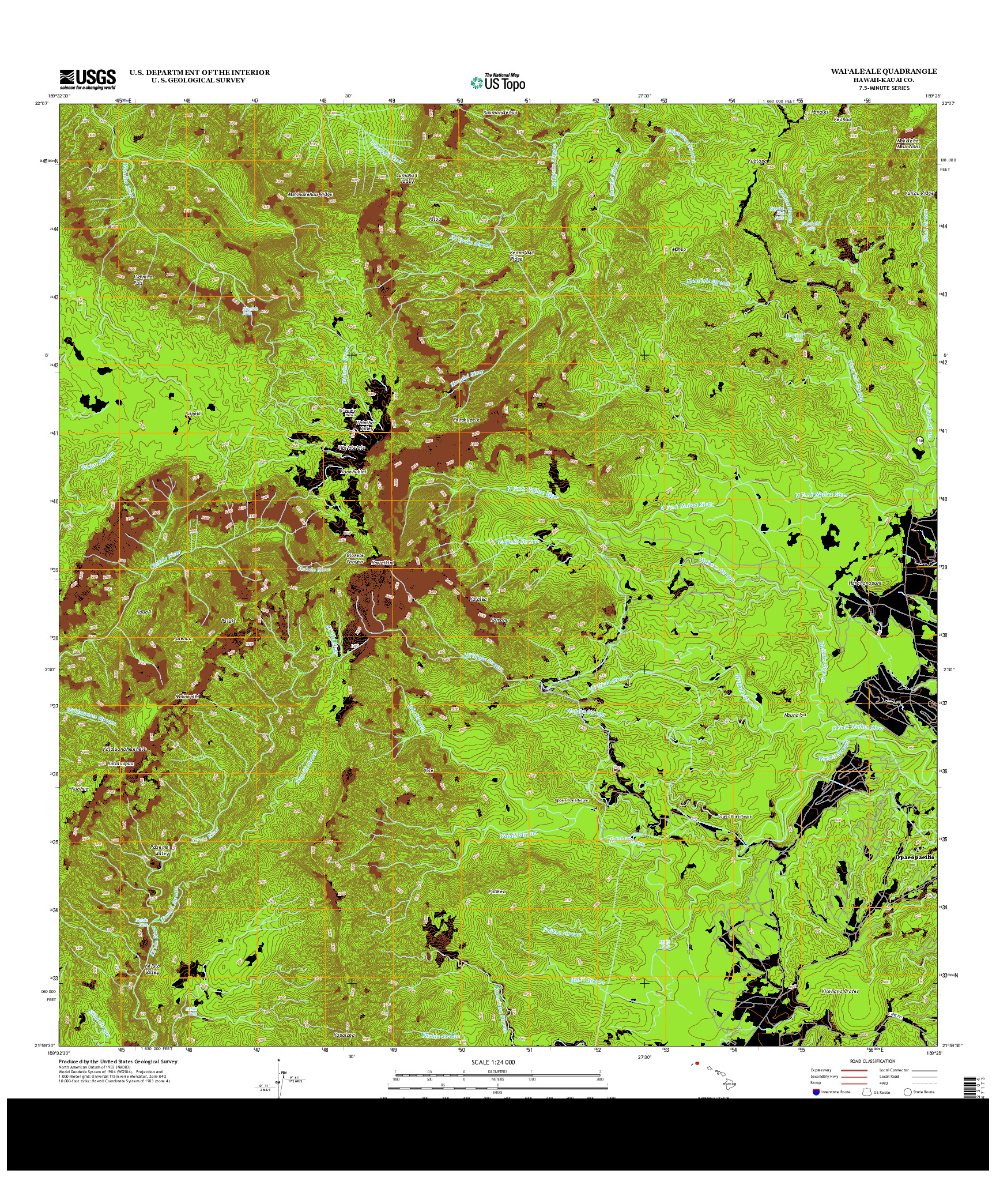 USGS US TOPO 7.5-MINUTE MAP FOR WAI`ALE`ALE, HI 2013