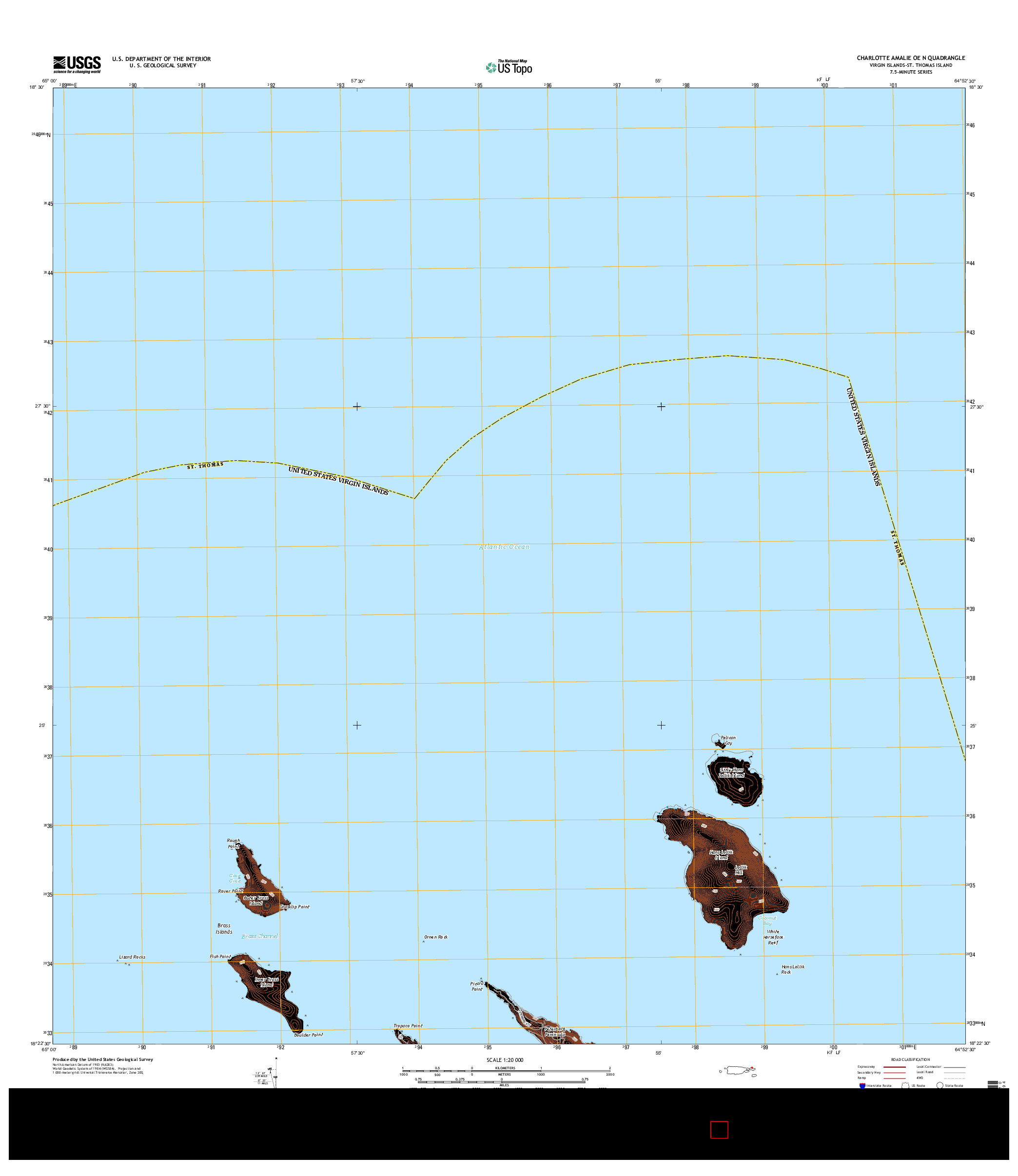 USGS US TOPO 7.5-MINUTE MAP FOR CHARLOTTE AMALIE OE N, VI 2013