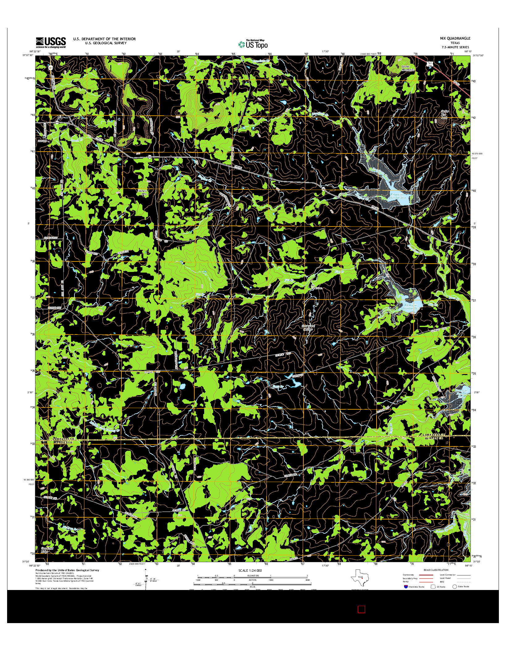 USGS US TOPO 7.5-MINUTE MAP FOR NIX, TX 2014