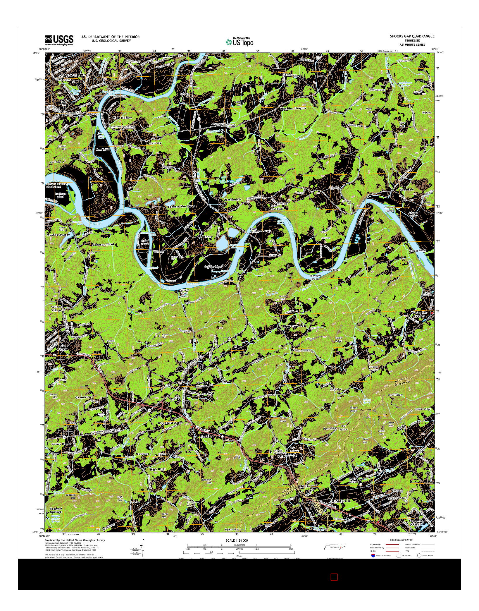 USGS US TOPO 7.5-MINUTE MAP FOR SHOOKS GAP, TN 2014