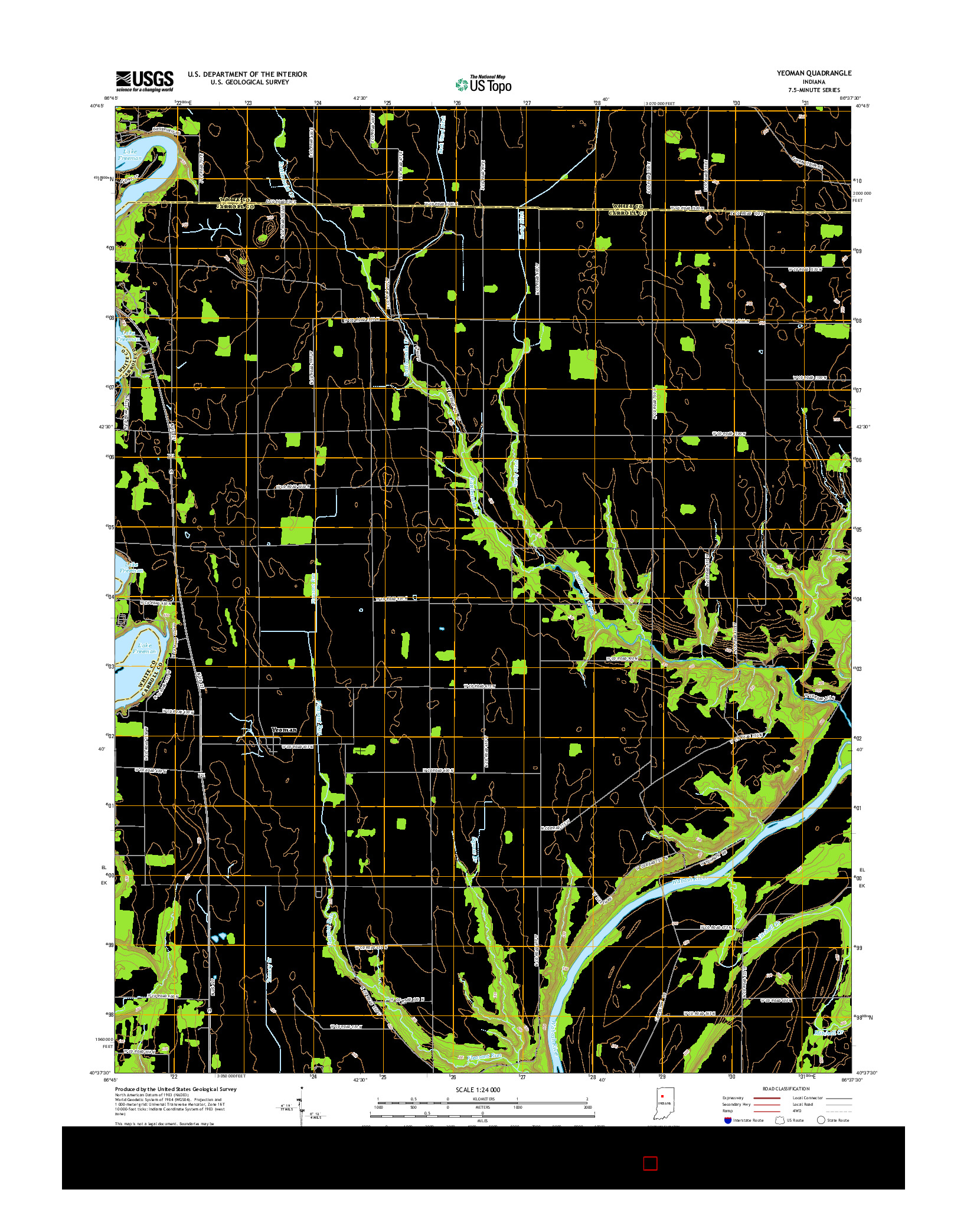 USGS US TOPO 7.5-MINUTE MAP FOR YEOMAN, IN 2014