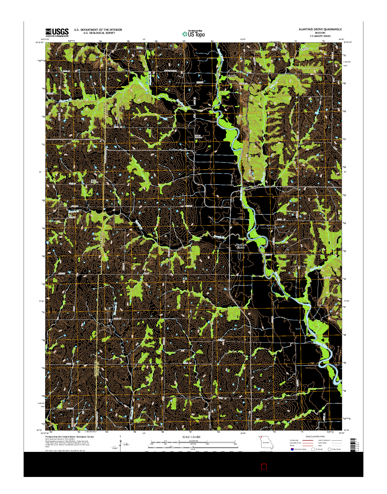 USGS US TOPO 7.5-MINUTE MAP FOR ALANTHUS GROVE, MO 2014