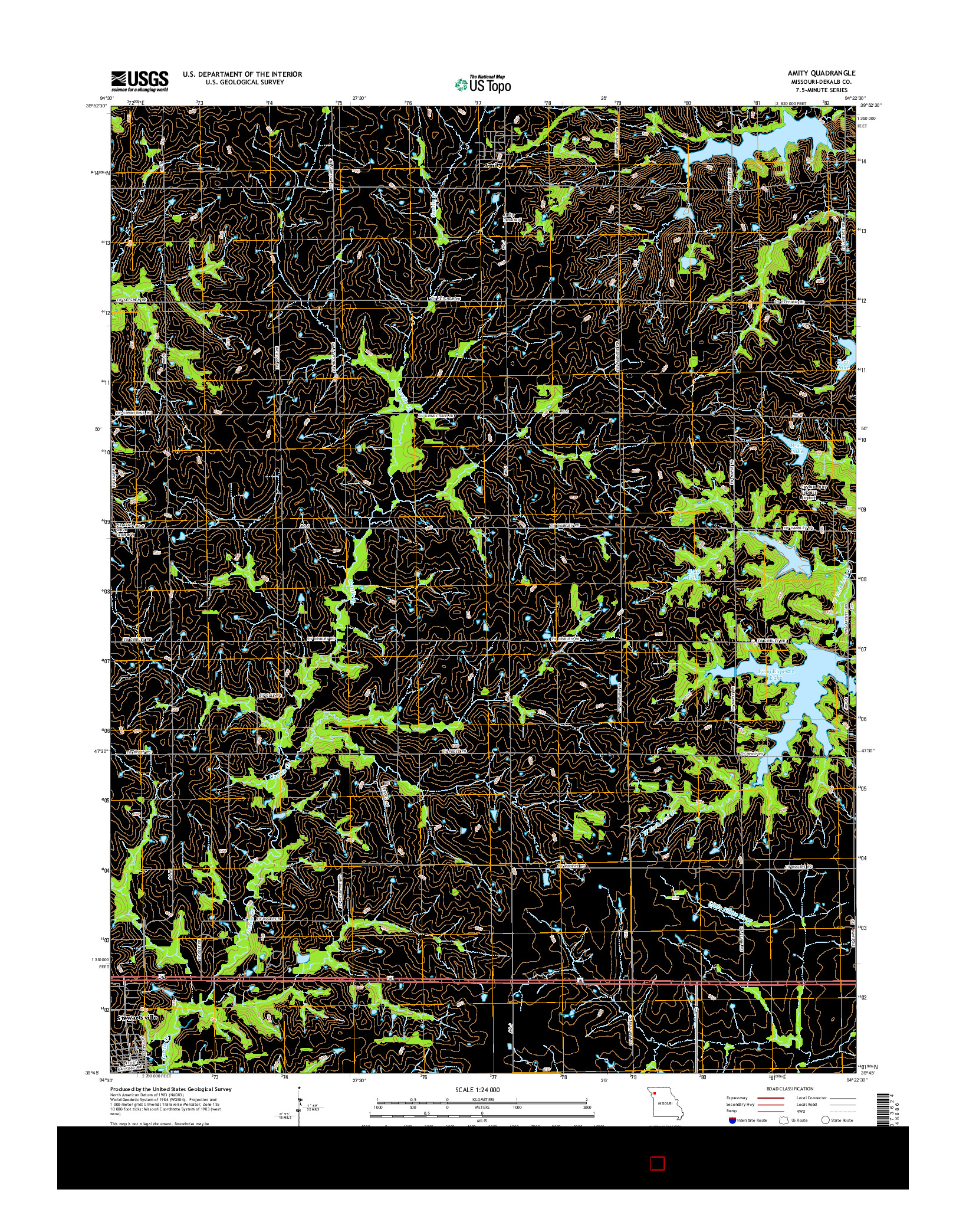 USGS US TOPO 7.5-MINUTE MAP FOR AMITY, MO 2014