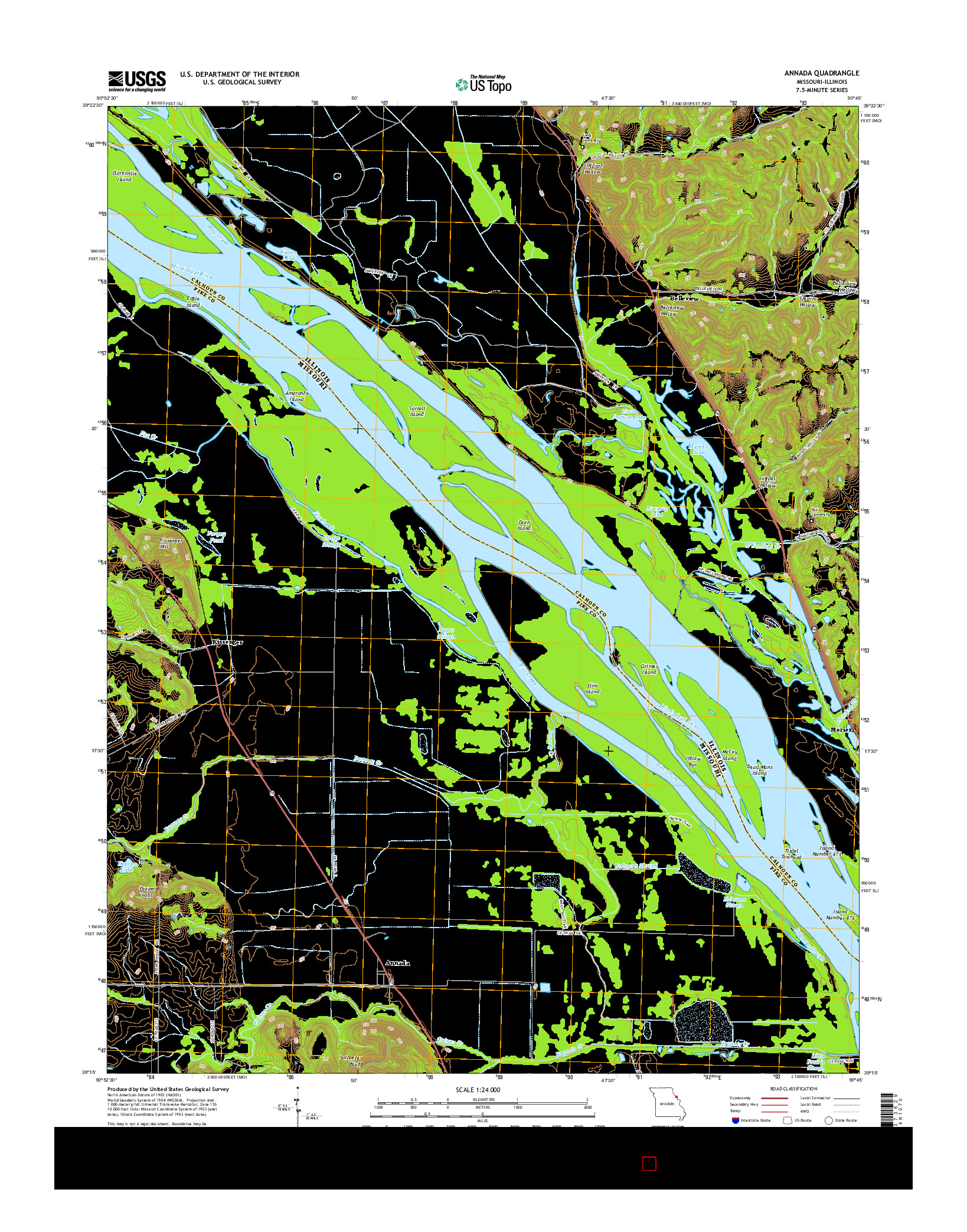 USGS US TOPO 7.5-MINUTE MAP FOR ANNADA, MO-IL 2014