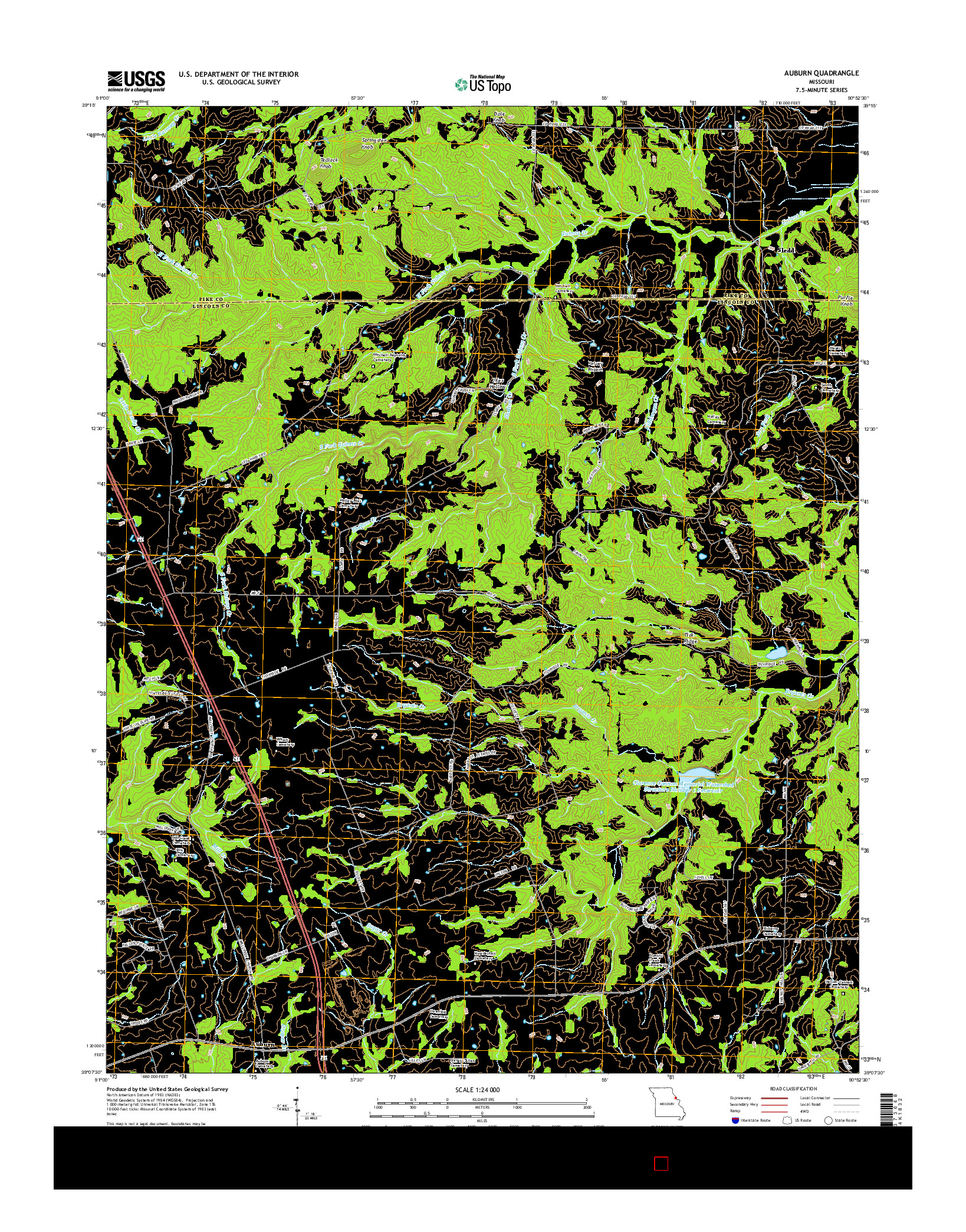 USGS US TOPO 7.5-MINUTE MAP FOR AUBURN, MO 2014